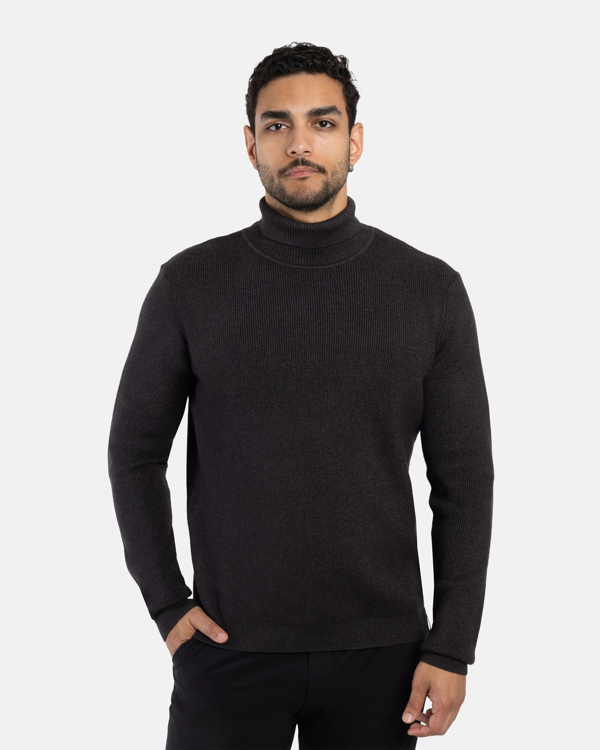 #SMW-34013 Ribbed Turtle Neck Sweater-thumbmail-17
