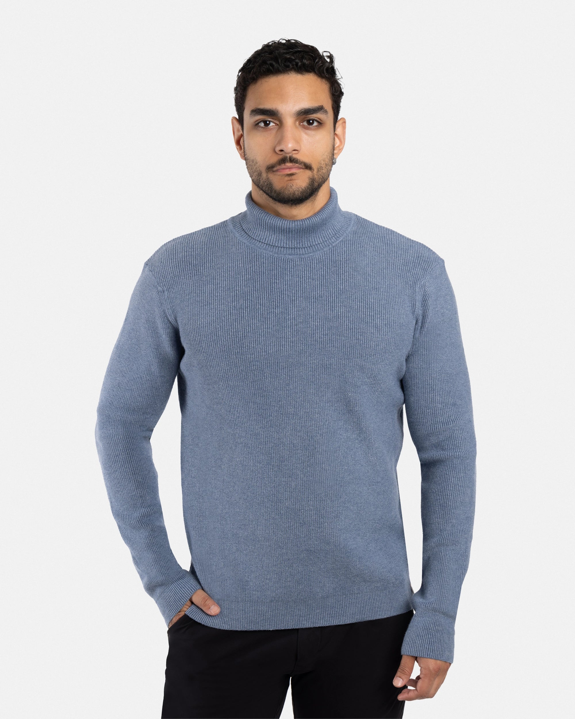 #SMW-34013 Ribbed Turtle Neck Sweater-thumbmail-25