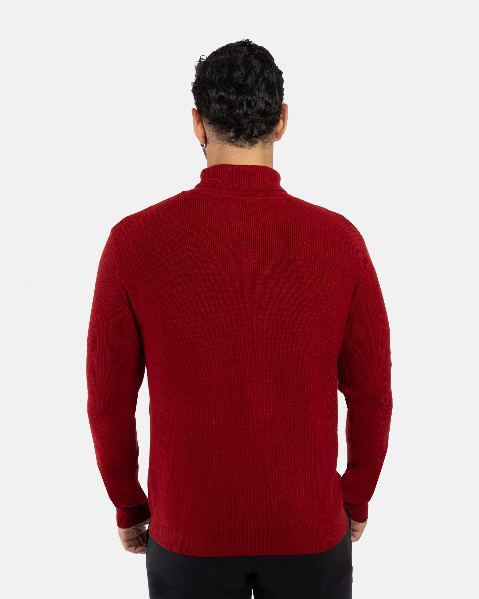 #SMW-34013 Ribbed Turtle Neck Sweater-thumbmail-34