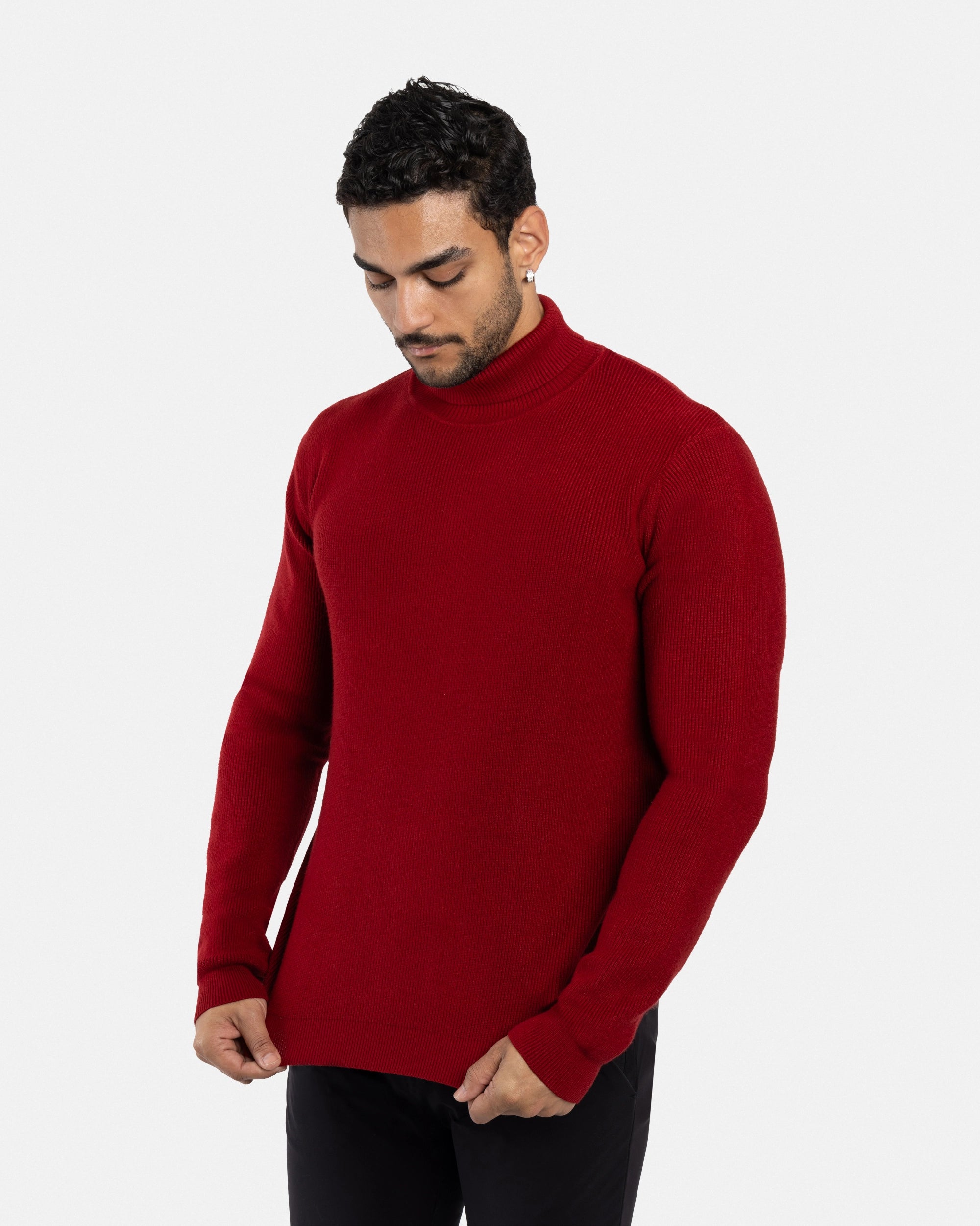 #SMW-34013 Ribbed Turtle Neck Sweater-thumbmail-35