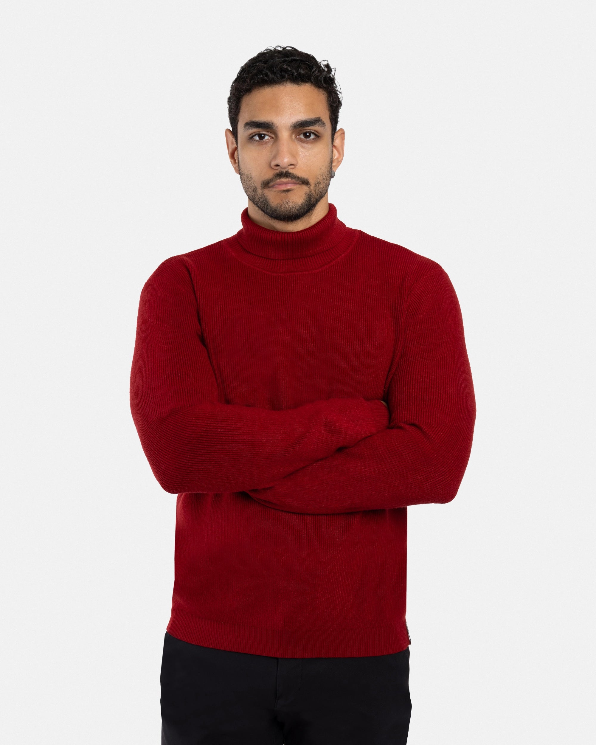 #SMW-34013 Ribbed Turtle Neck Sweater-thumbmail-36