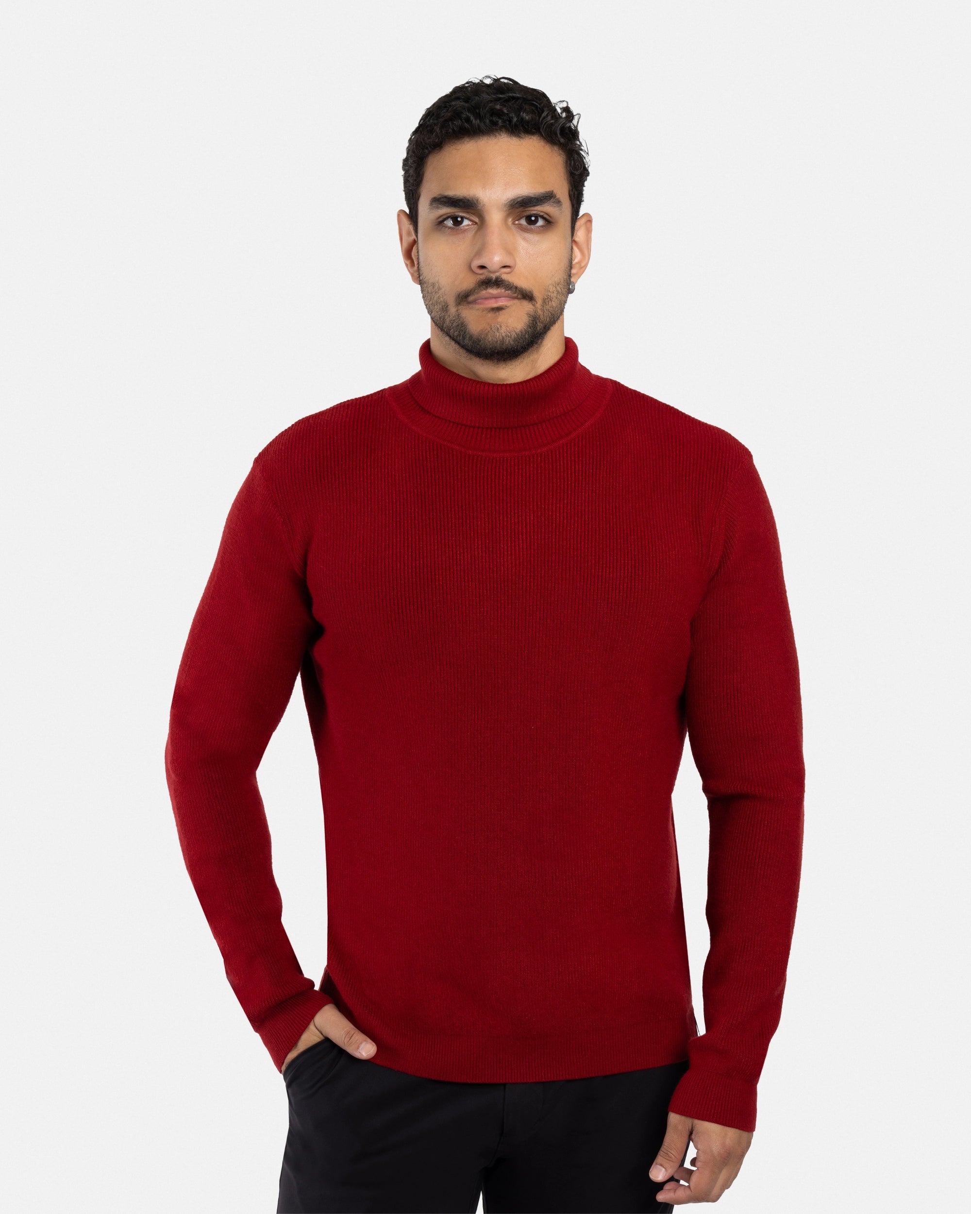 #SMW-34013 Ribbed Turtle Neck Sweater-thumbmail-33