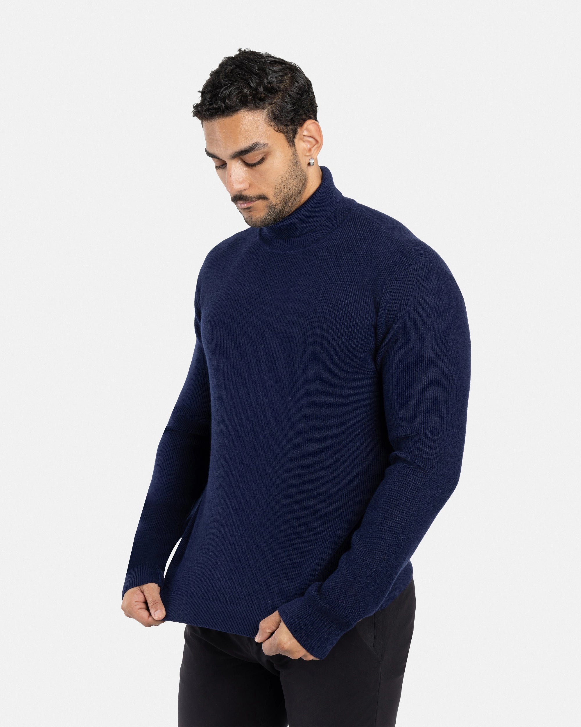 #SMW-34013 Ribbed Turtle Neck Sweater-thumbmail-59