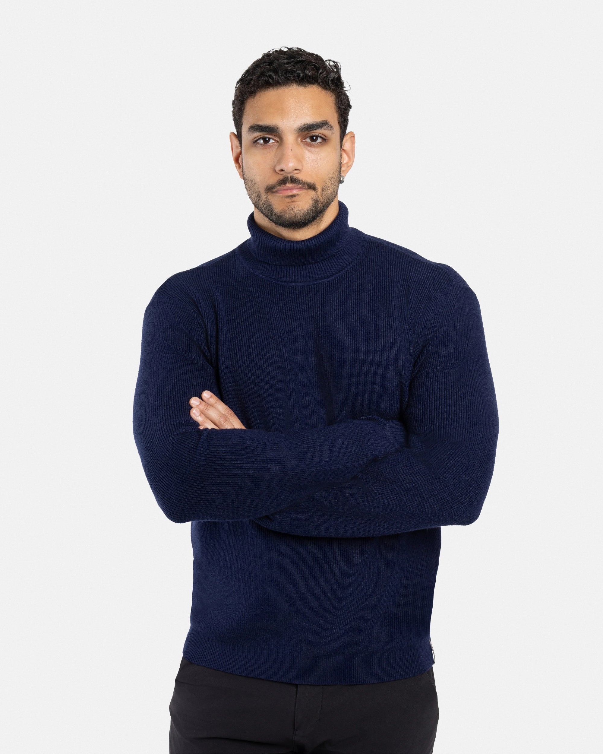 #SMW-34013 Ribbed Turtle Neck Sweater-thumbmail-60