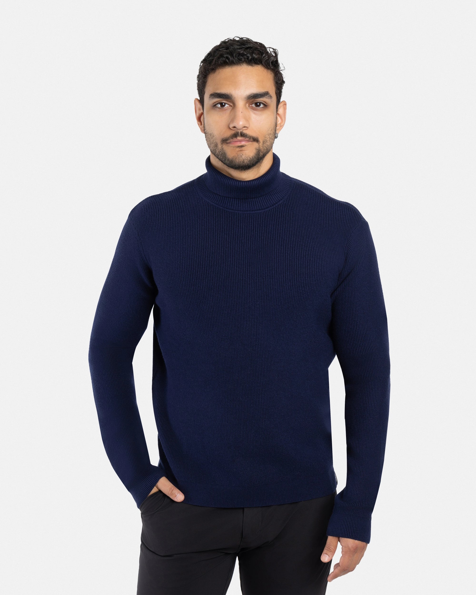 #SMW-34013 Ribbed Turtle Neck Sweater-thumbmail-57