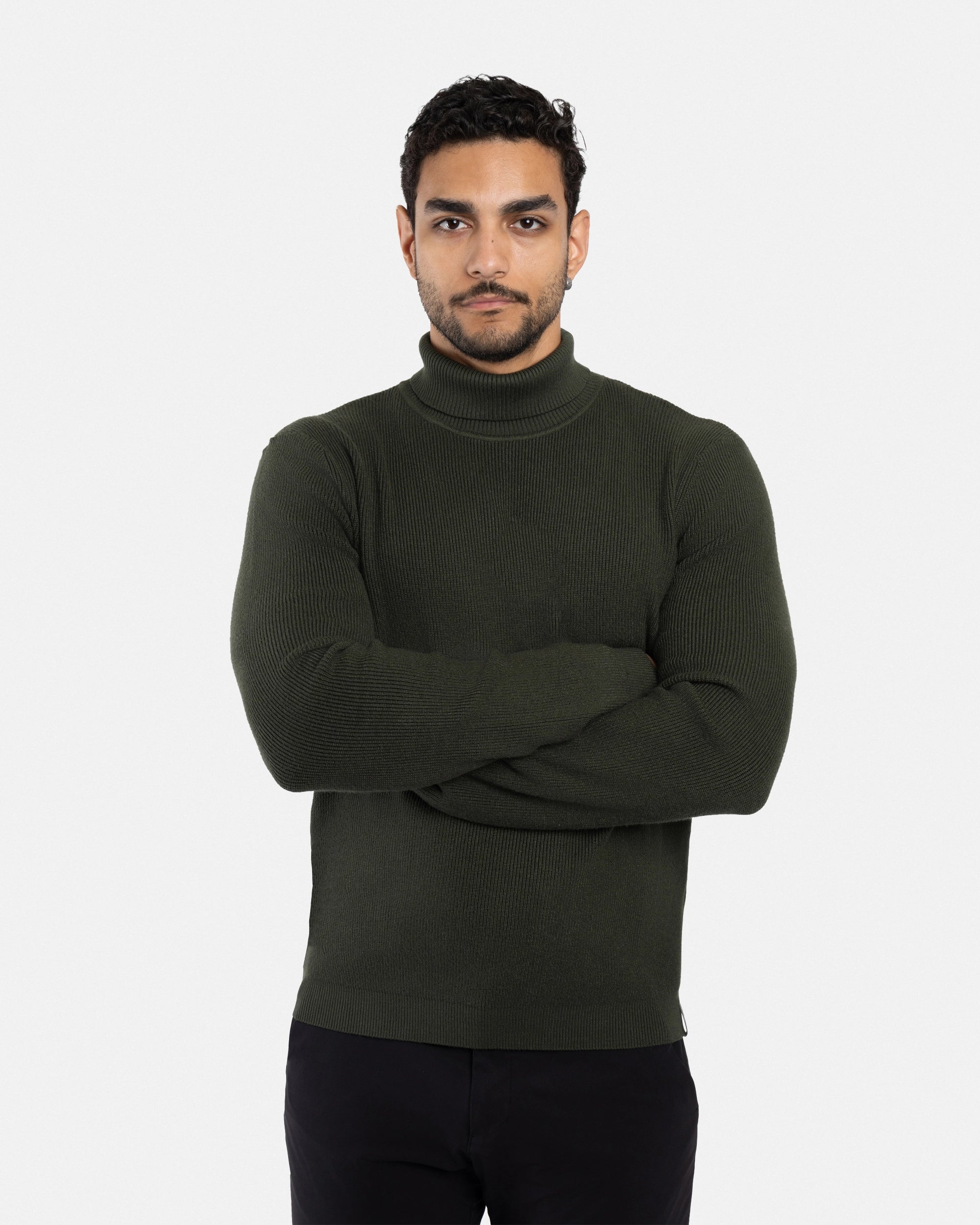 #SMW-34013 Ribbed Turtle Neck Sweater-thumbmail-75