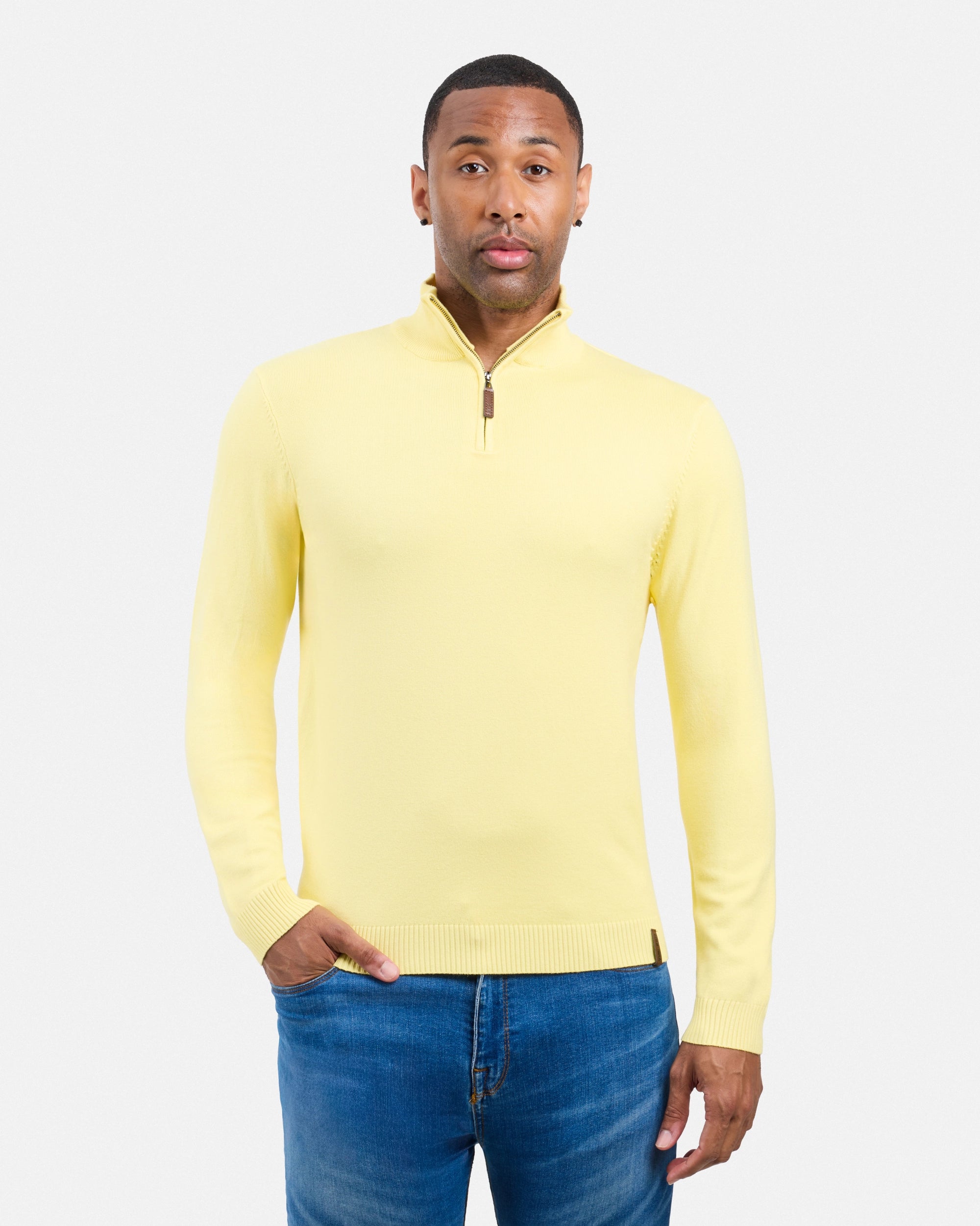 #SMW-34014 Quarter Zip Mock Neck Sweater-thumbmail-41