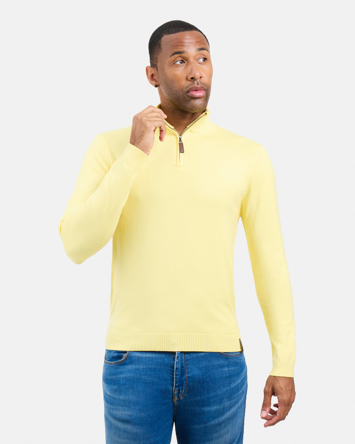 #SMW-34014 Quarter Zip Mock Neck Sweater-thumbmail-44