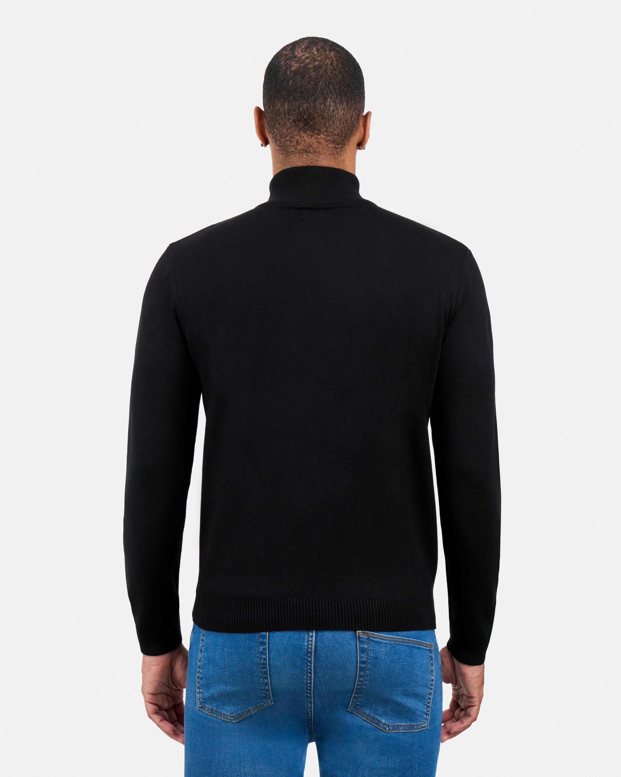 #SMW-34014 Quarter Zip Mock Neck Sweater