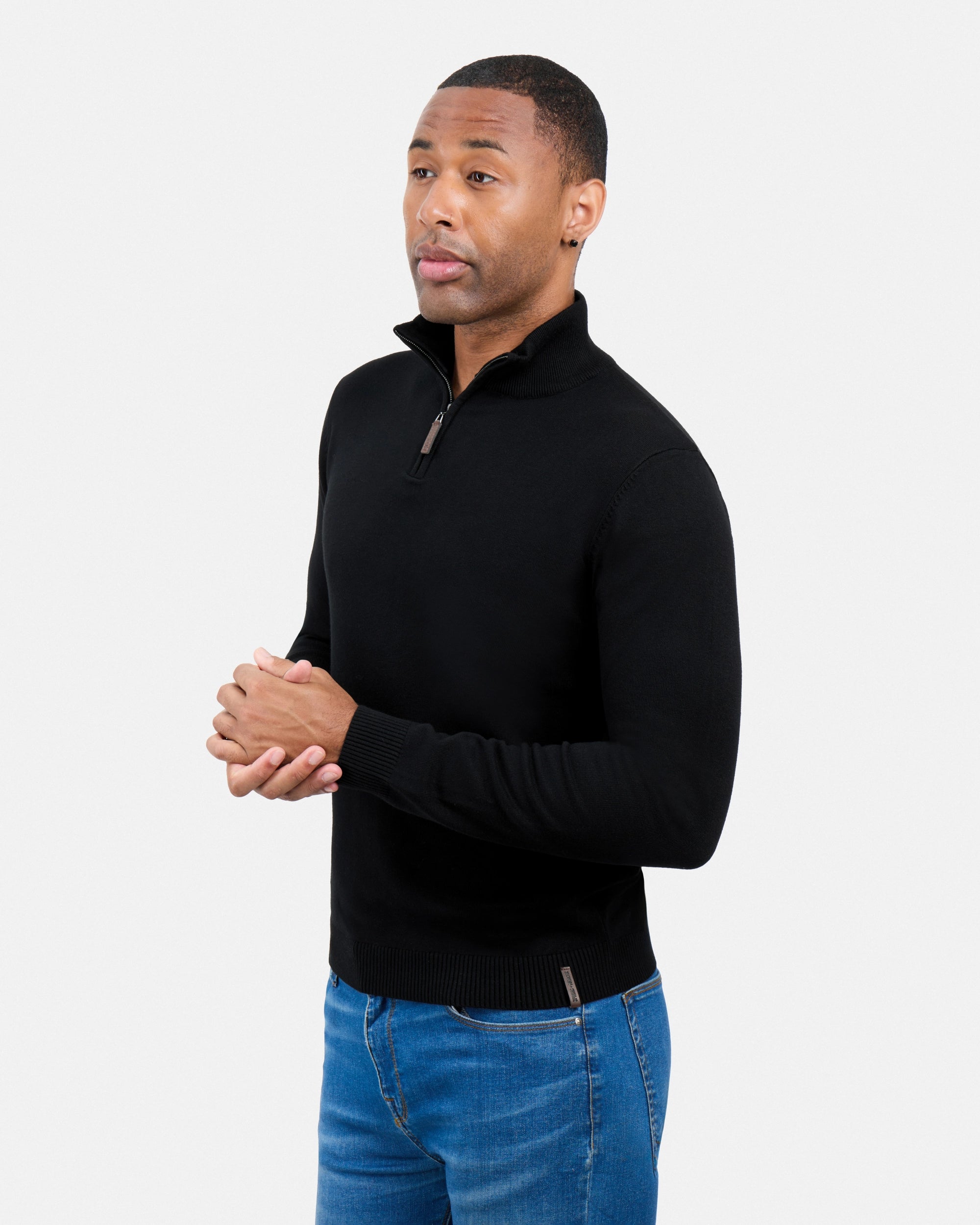 #SMW-34014 Quarter Zip Mock Neck Sweater-thumbmail-3