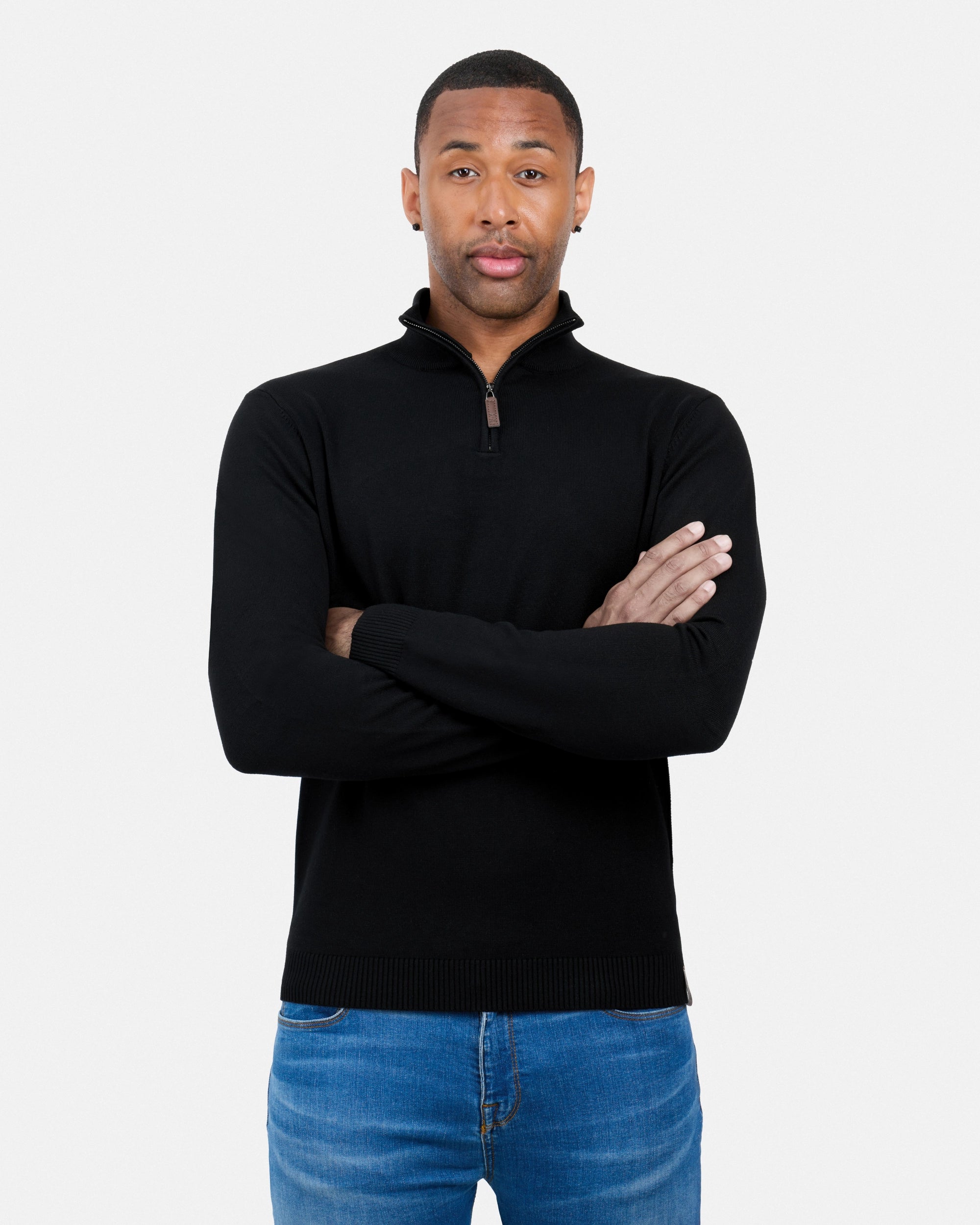 #SMW-34014 Quarter Zip Mock Neck Sweater-thumbmail-5