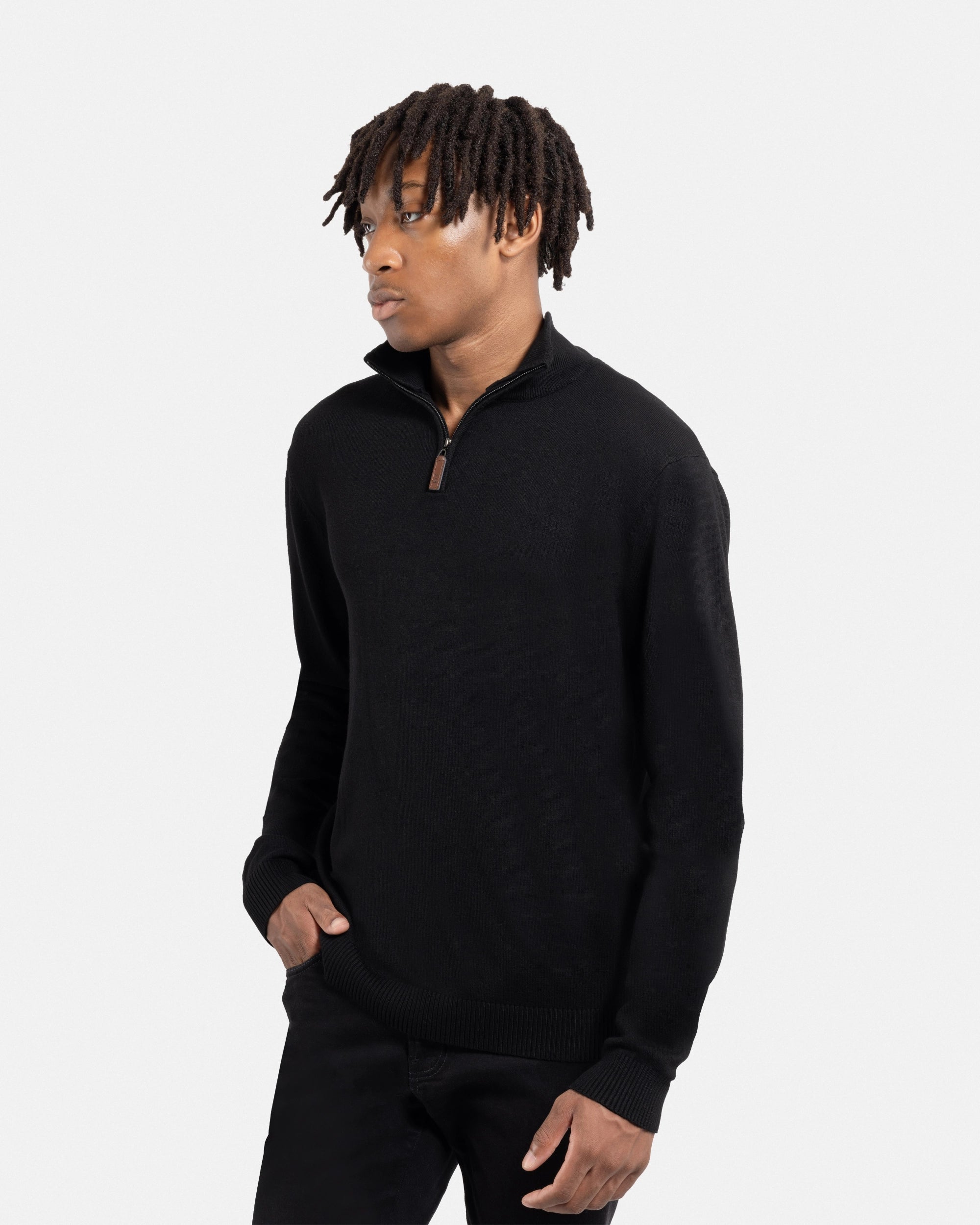 #SMW-34014 Quarter Zip Mock Neck Sweater-thumbmail-3