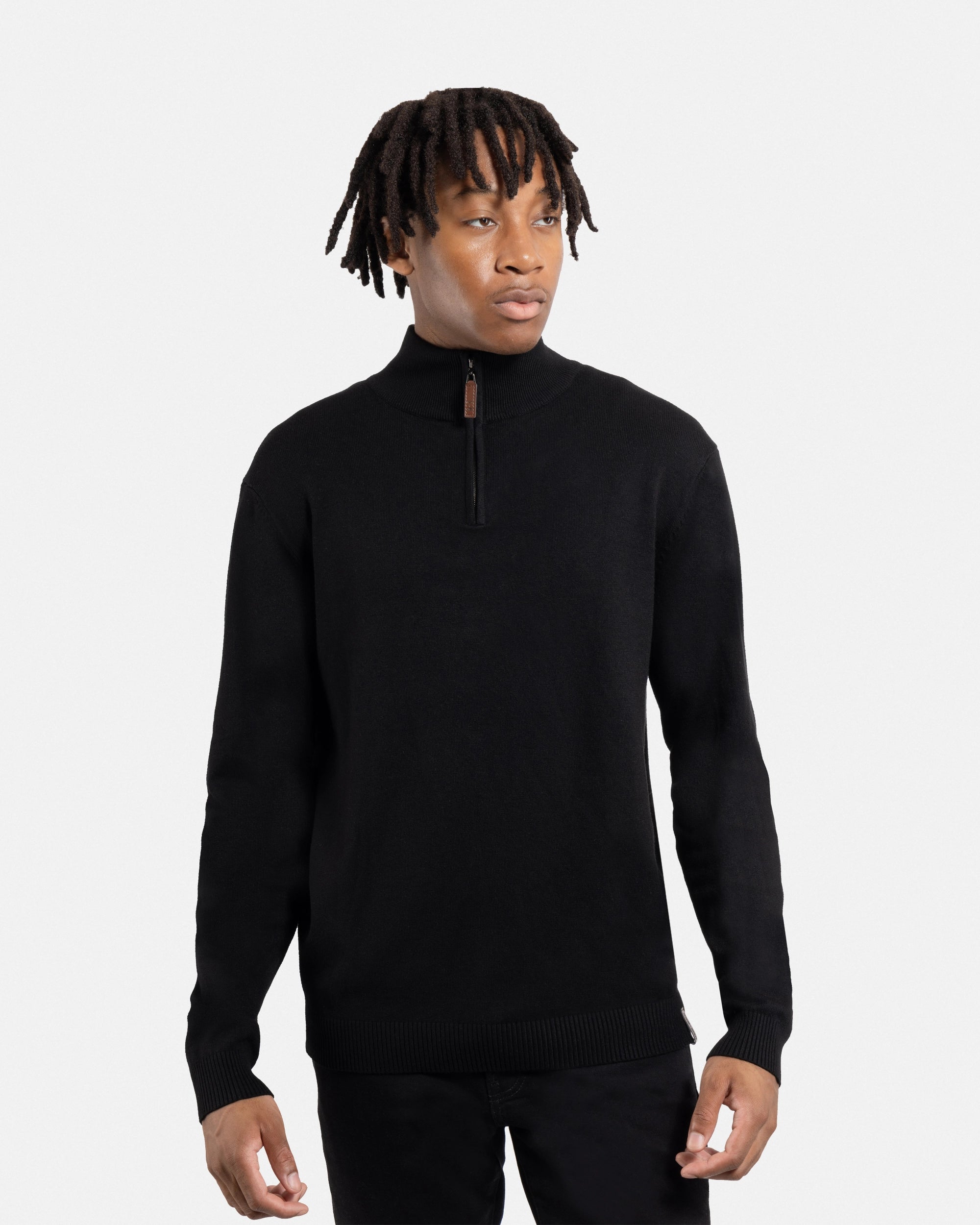 #SMW-34014 Quarter Zip Mock Neck Sweater-thumbmail-5