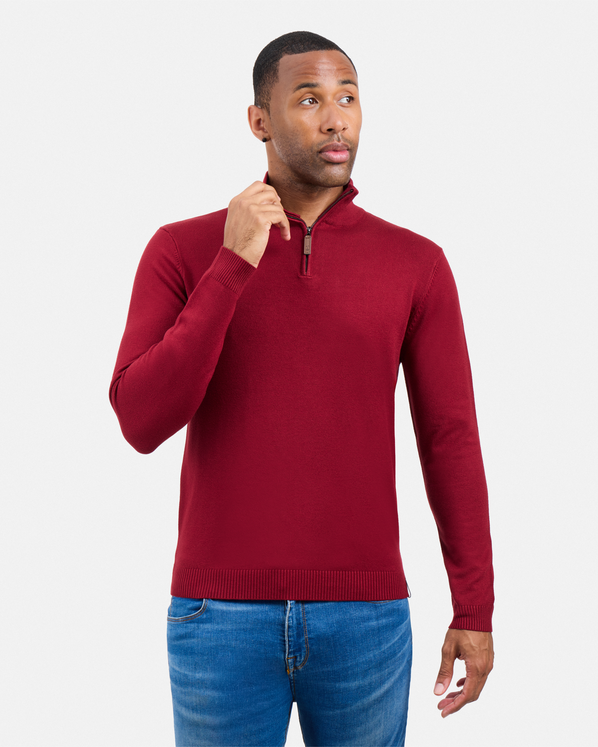 #SMW-34014 Quarter Zip Mock Neck Sweater-thumbmail-53