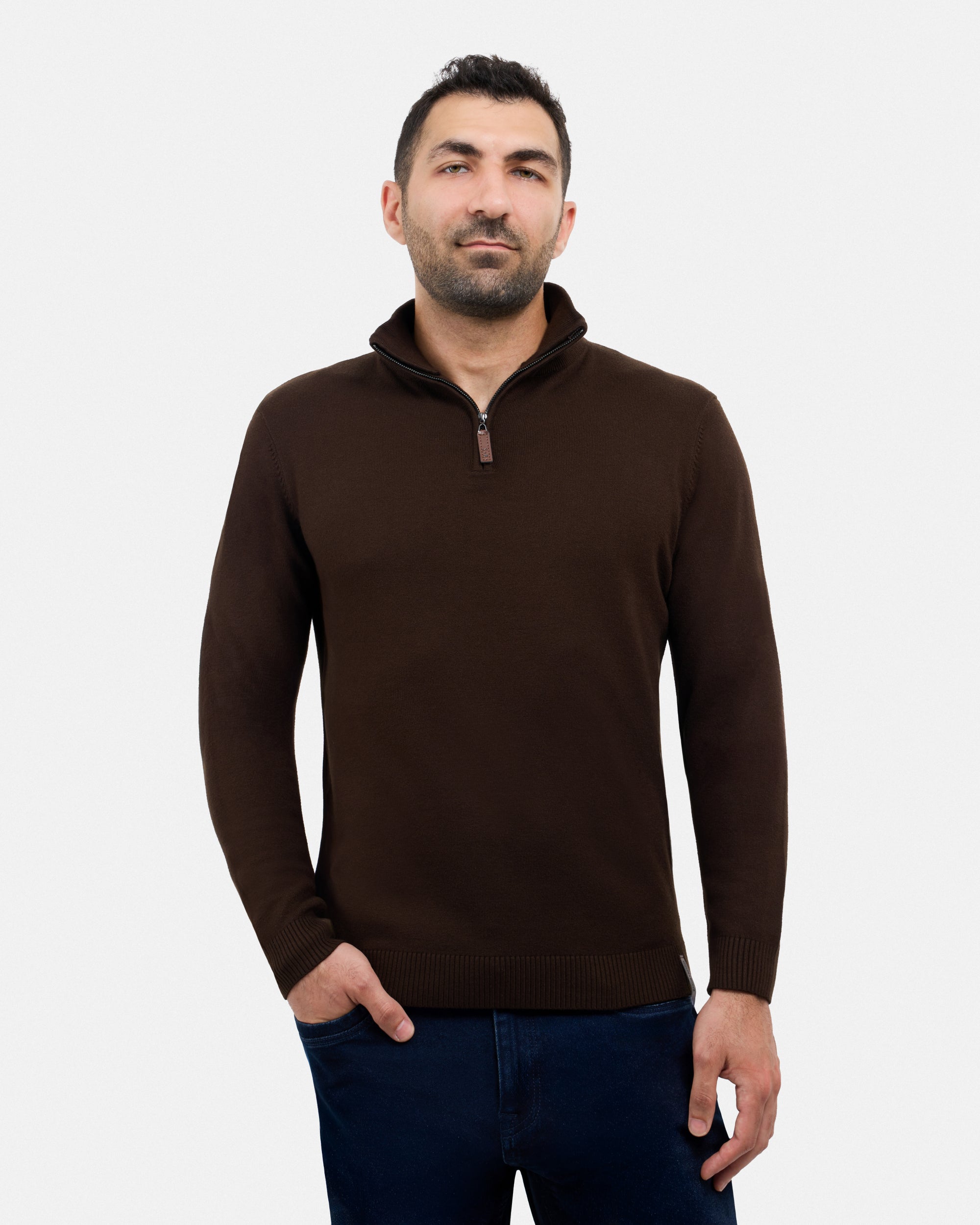#SMW-34014 Quarter Zip Mock Neck Sweater-thumbmail-49