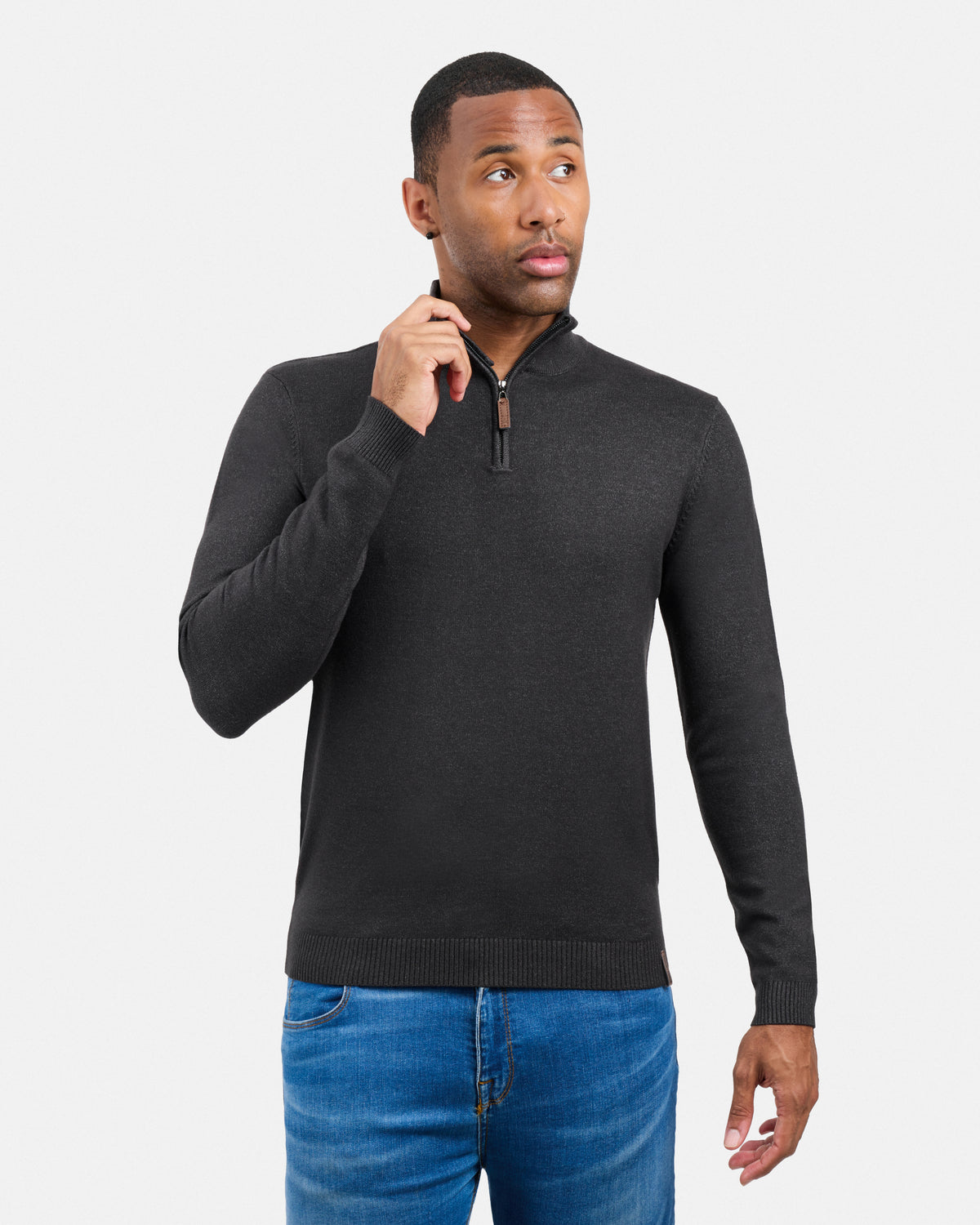 #SMW-34014 Quarter Zip Mock Neck Sweater-thumbmail-73