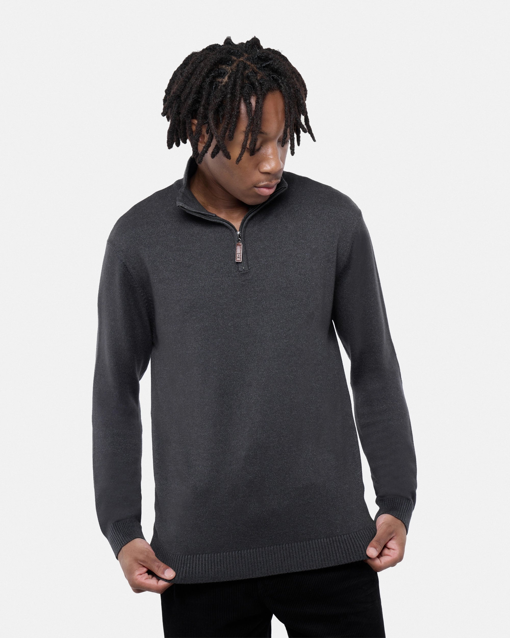 #SMW-34014 Quarter Zip Mock Neck Sweater-thumbmail-12
