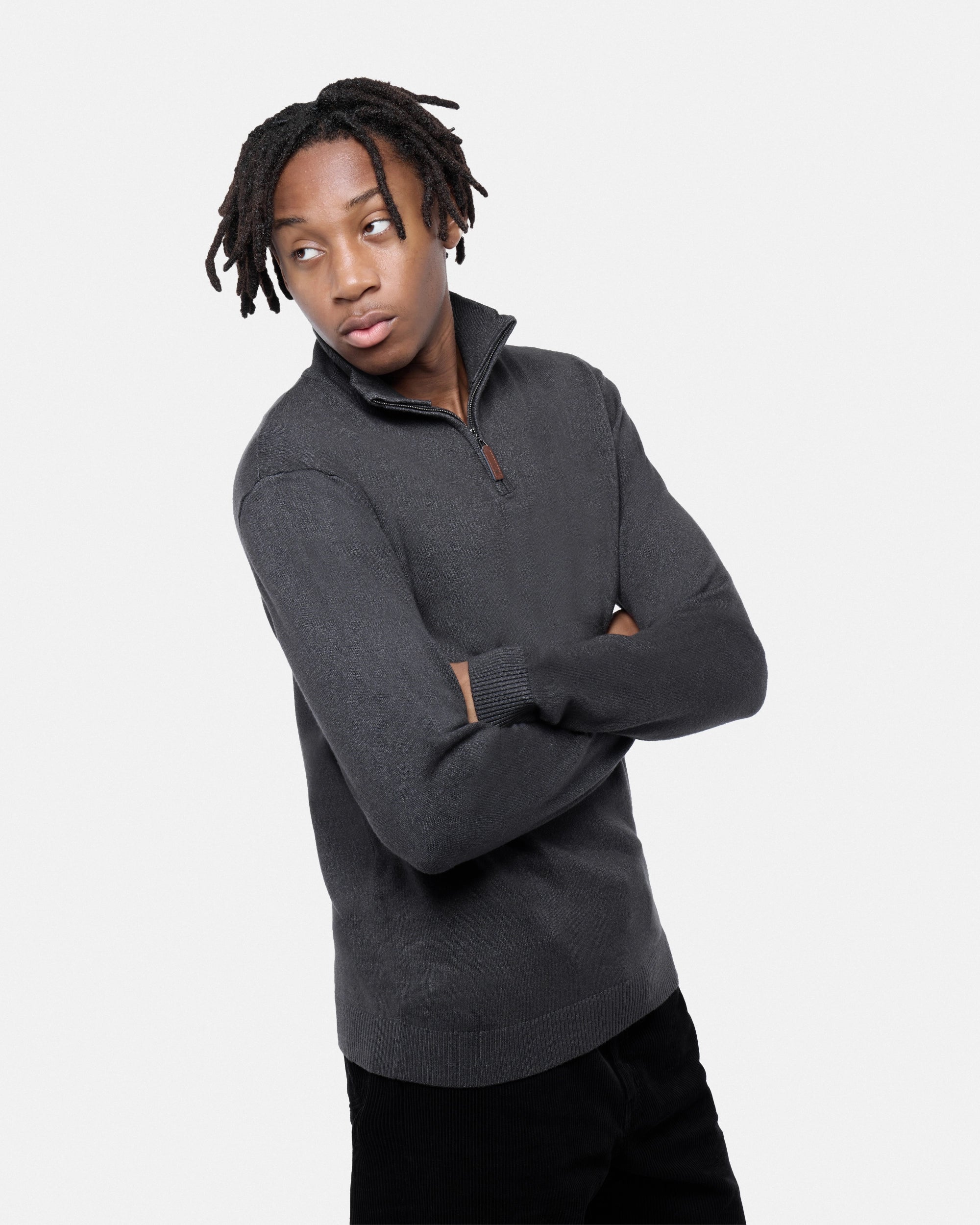 #SMW-34014 Quarter Zip Mock Neck Sweater-thumbmail-14