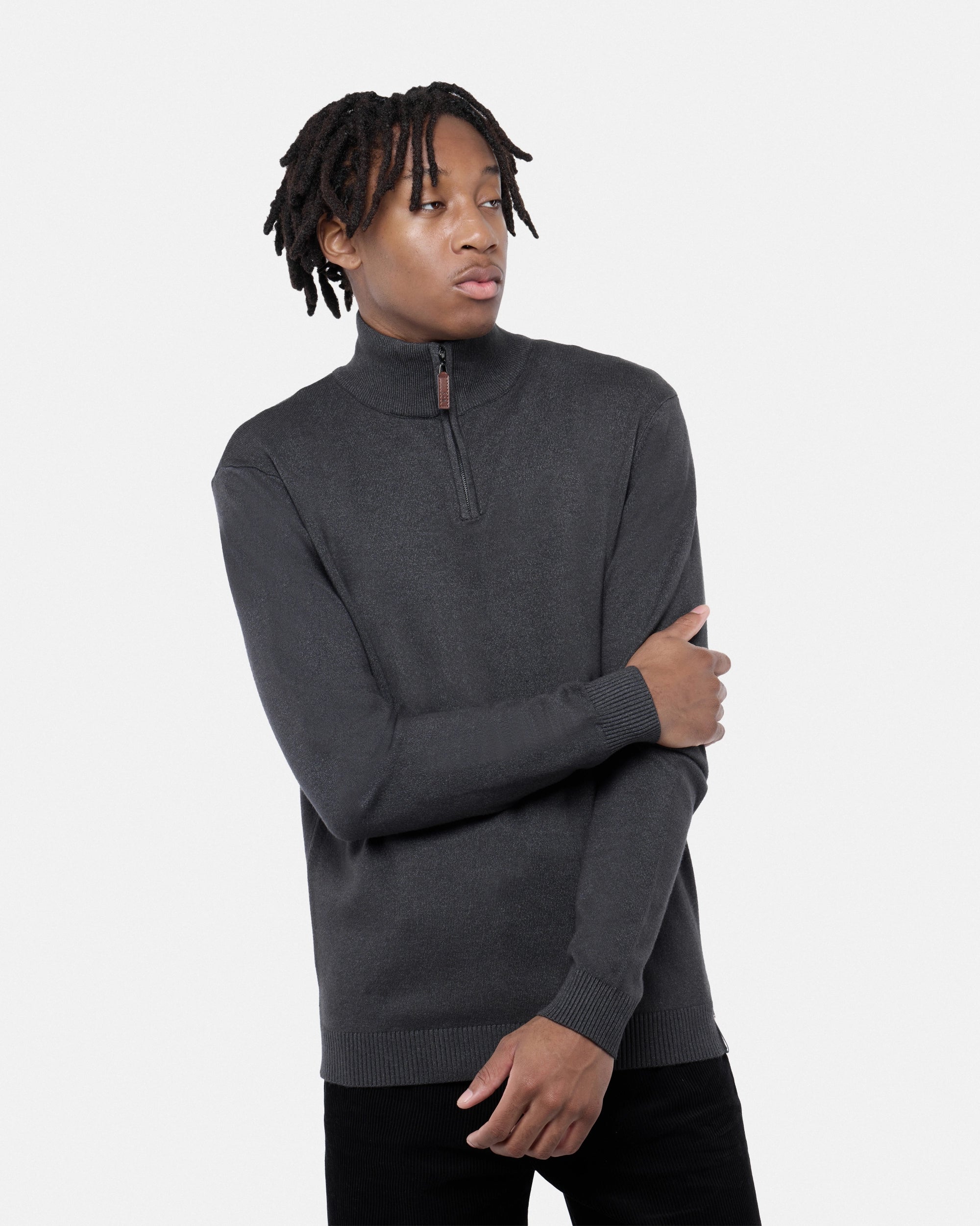 #SMW-34014 Quarter Zip Mock Neck Sweater-thumbmail-15