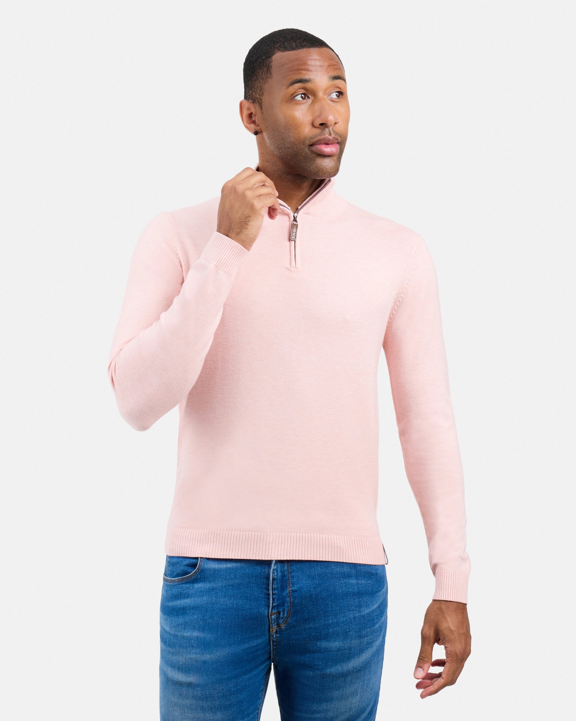 #SMW-34014 Quarter Zip Mock Neck Sweater-thumbmail-80