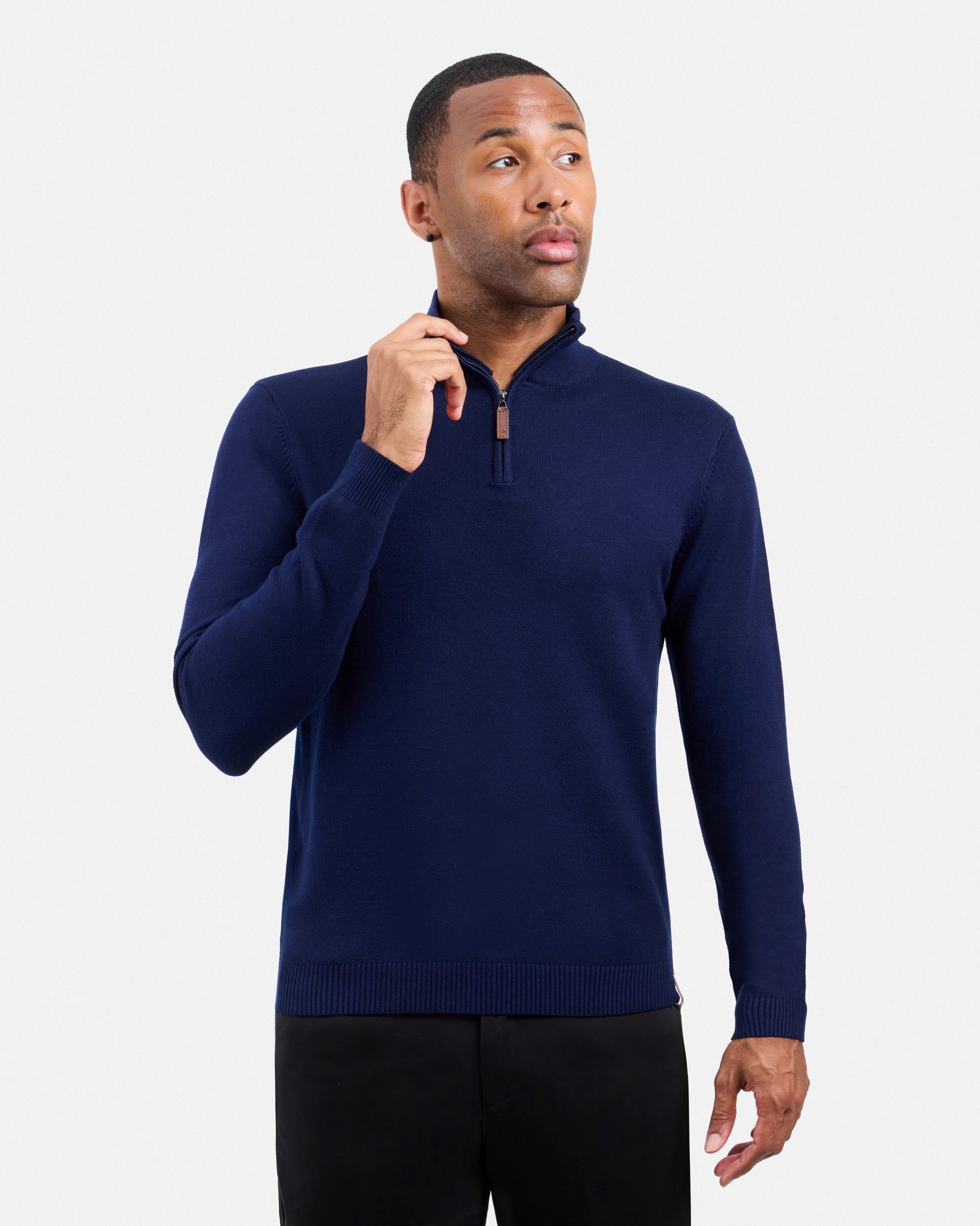 #SMW-34014 Quarter Zip Mock Neck Sweater-thumbmail-28