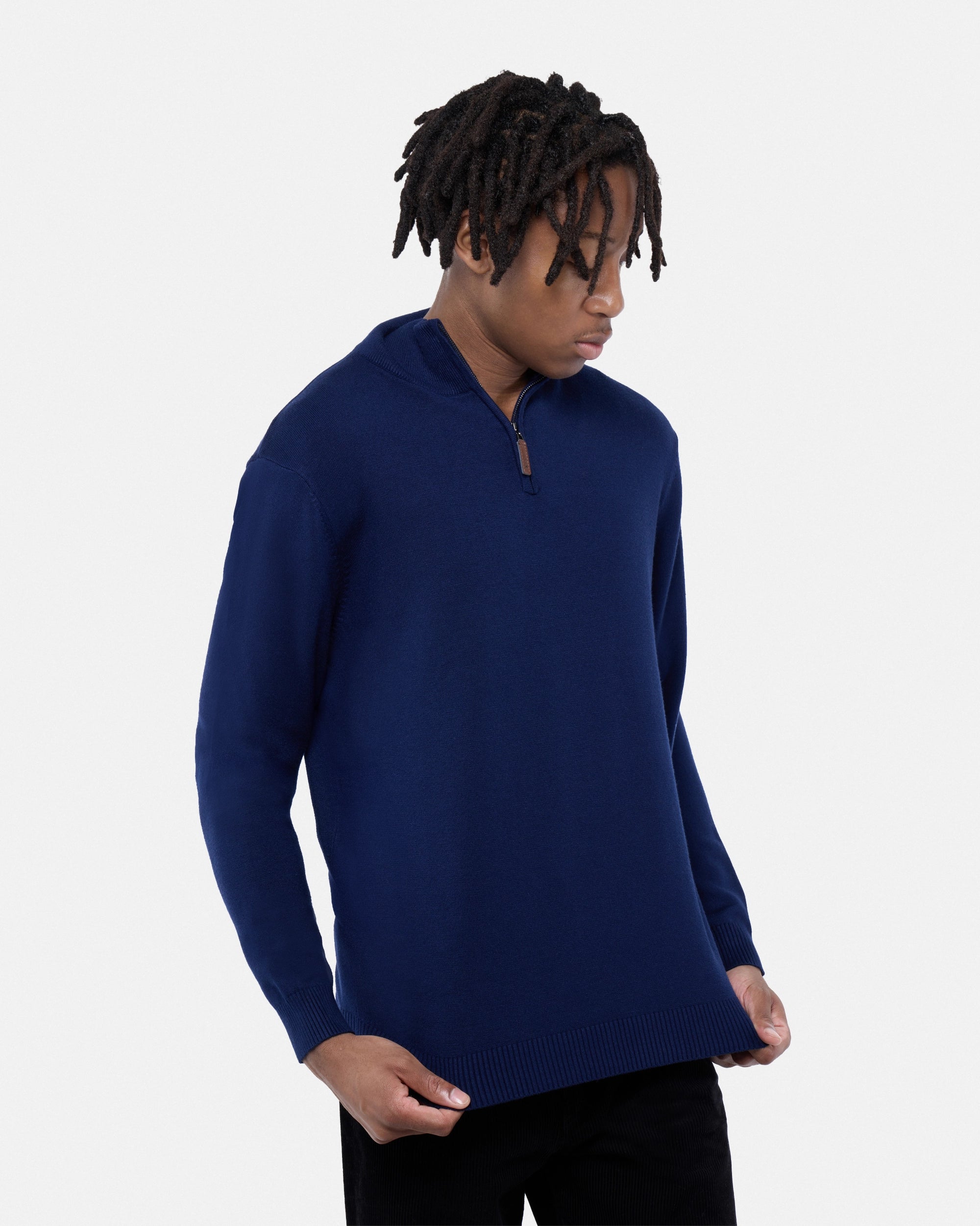 #SMW-34014 Quarter Zip Mock Neck Sweater-thumbmail-31
