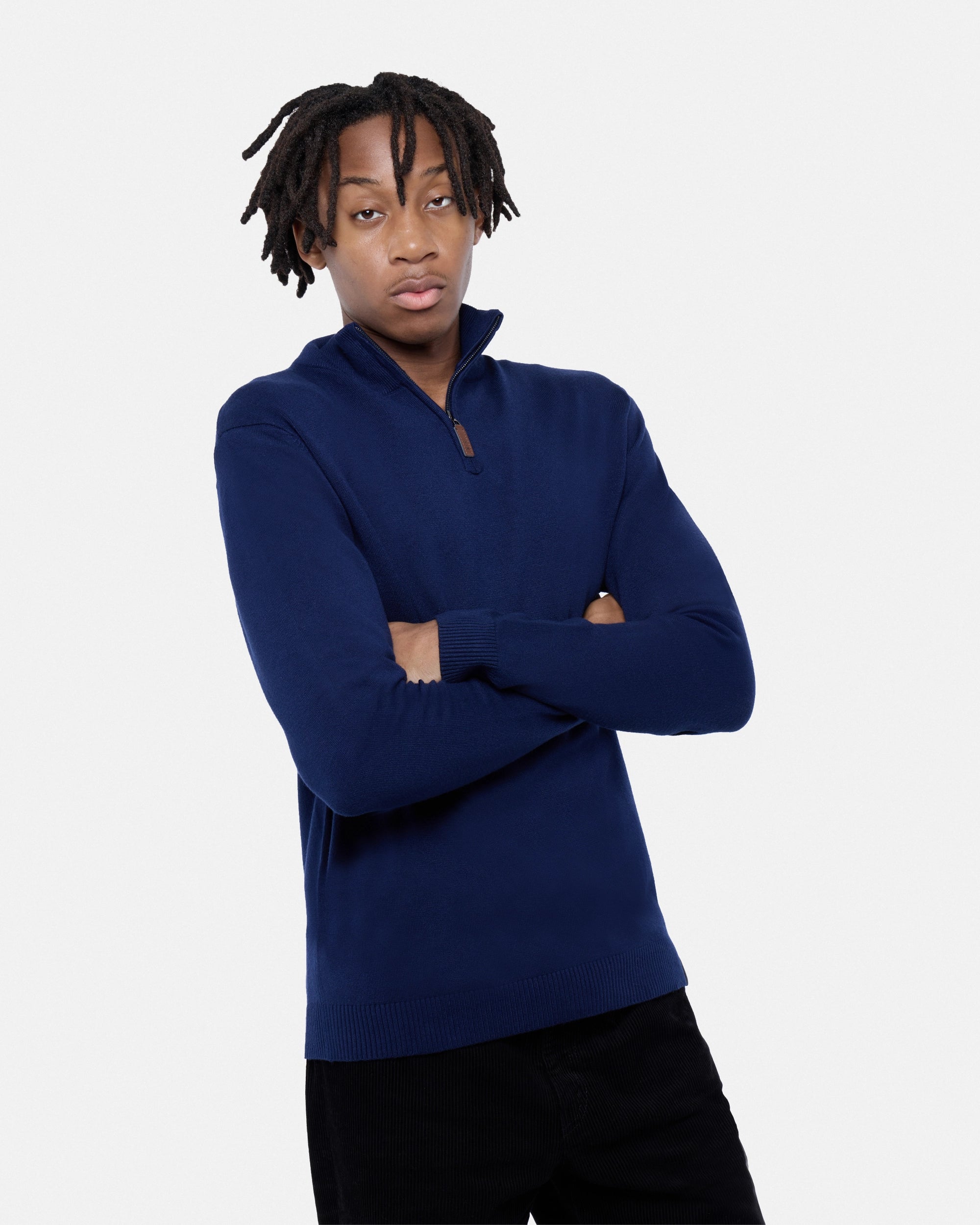 #SMW-34014 Quarter Zip Mock Neck Sweater-thumbmail-33