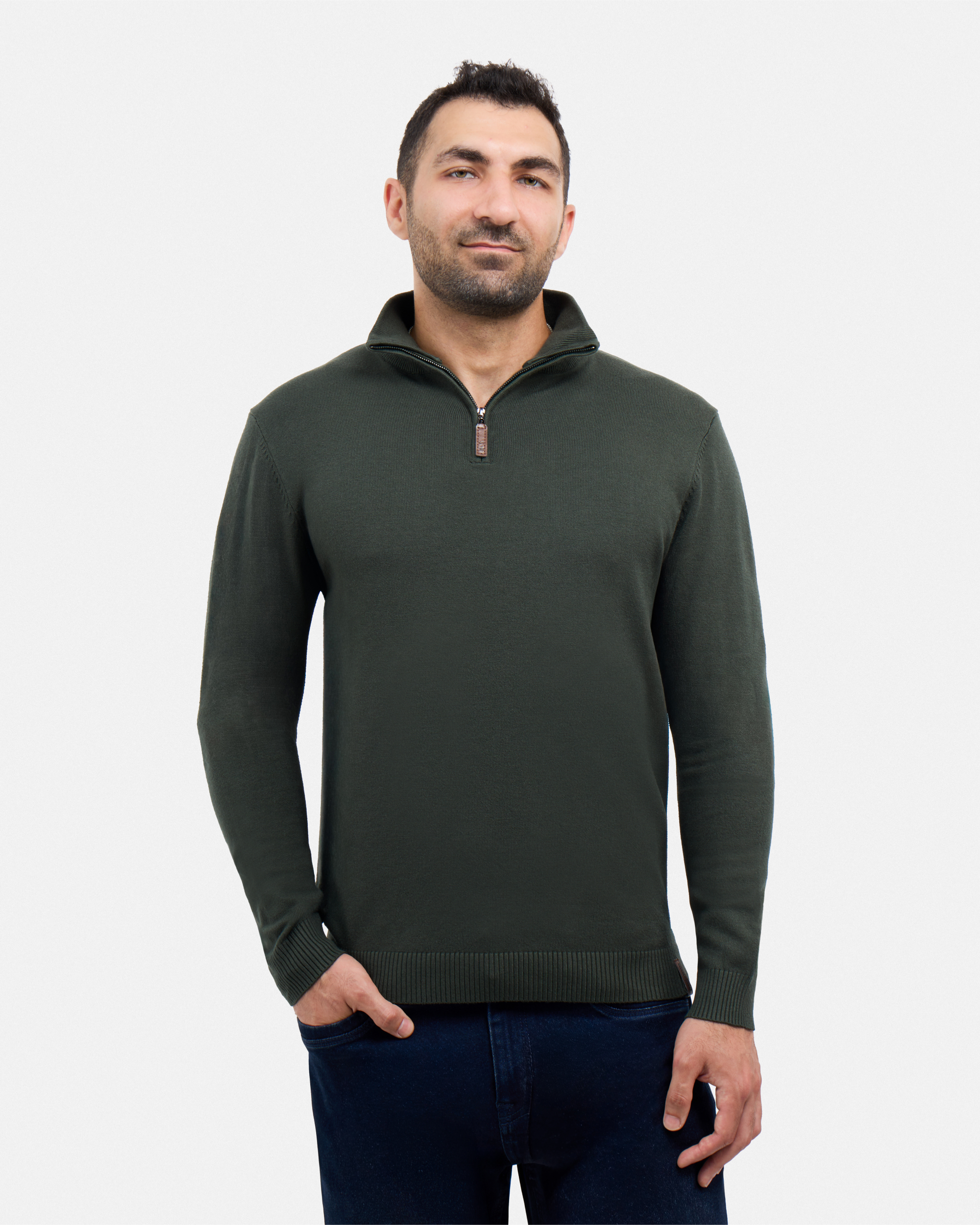 #SMW-34014 Quarter Zip Mock Neck Sweater-thumbmail-58