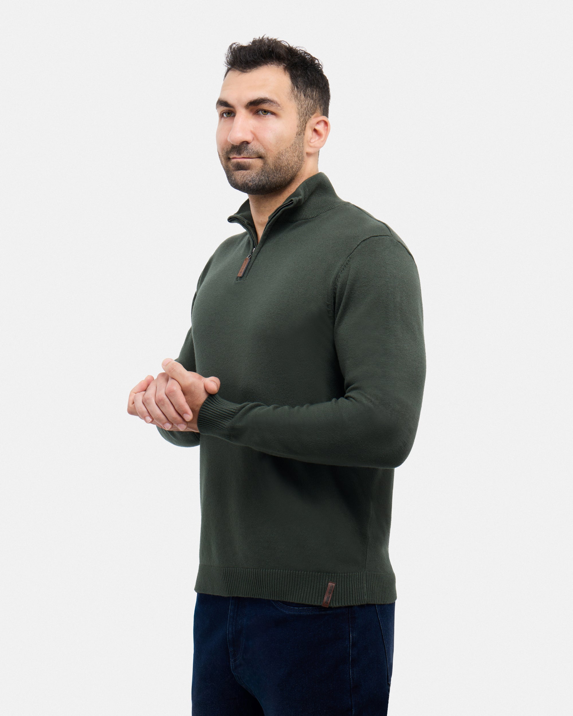 #SMW-34014 Quarter Zip Mock Neck Sweater-thumbmail-93