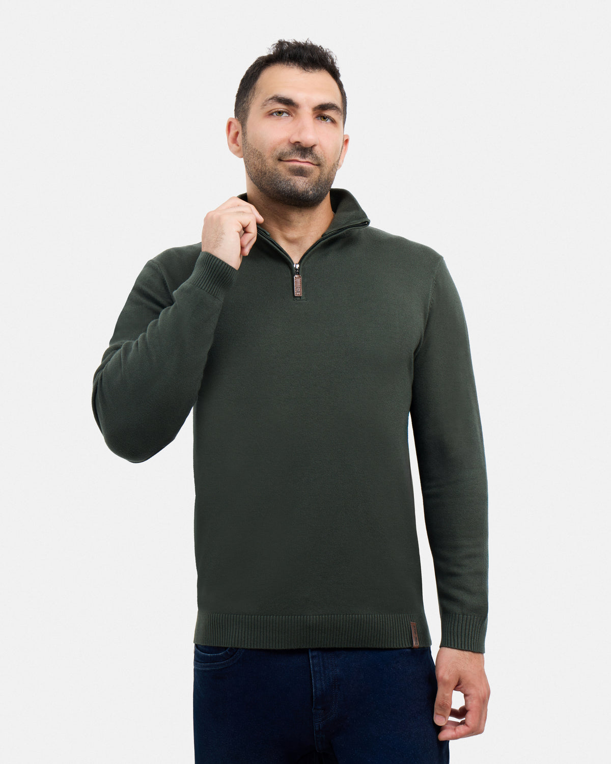 #SMW-34014 Quarter Zip Mock Neck Sweater-thumbmail-94
