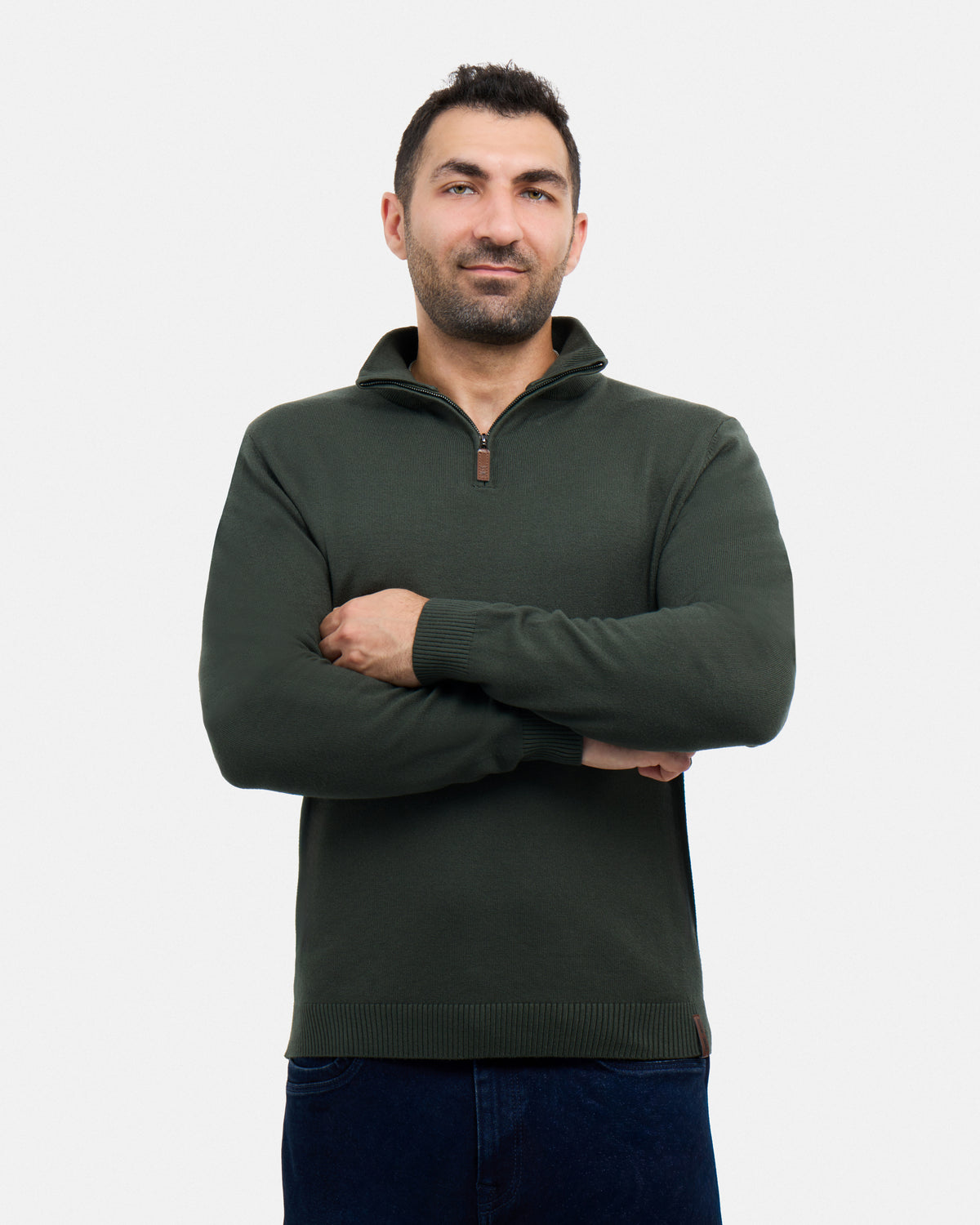#SMW-34014 Quarter Zip Mock Neck Sweater-thumbmail-95
