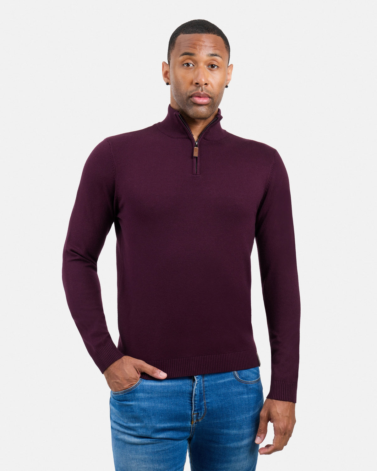 #SMW-34014 Quarter Zip Mock Neck Sweater-thumbmail-59