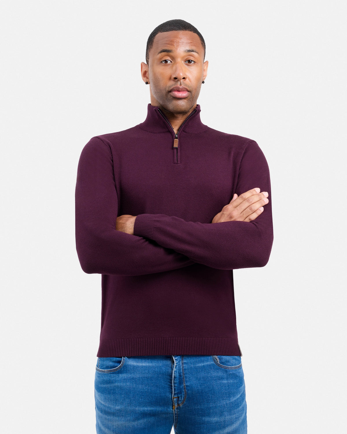 #SMW-34014 Quarter Zip Mock Neck Sweater-thumbmail-102