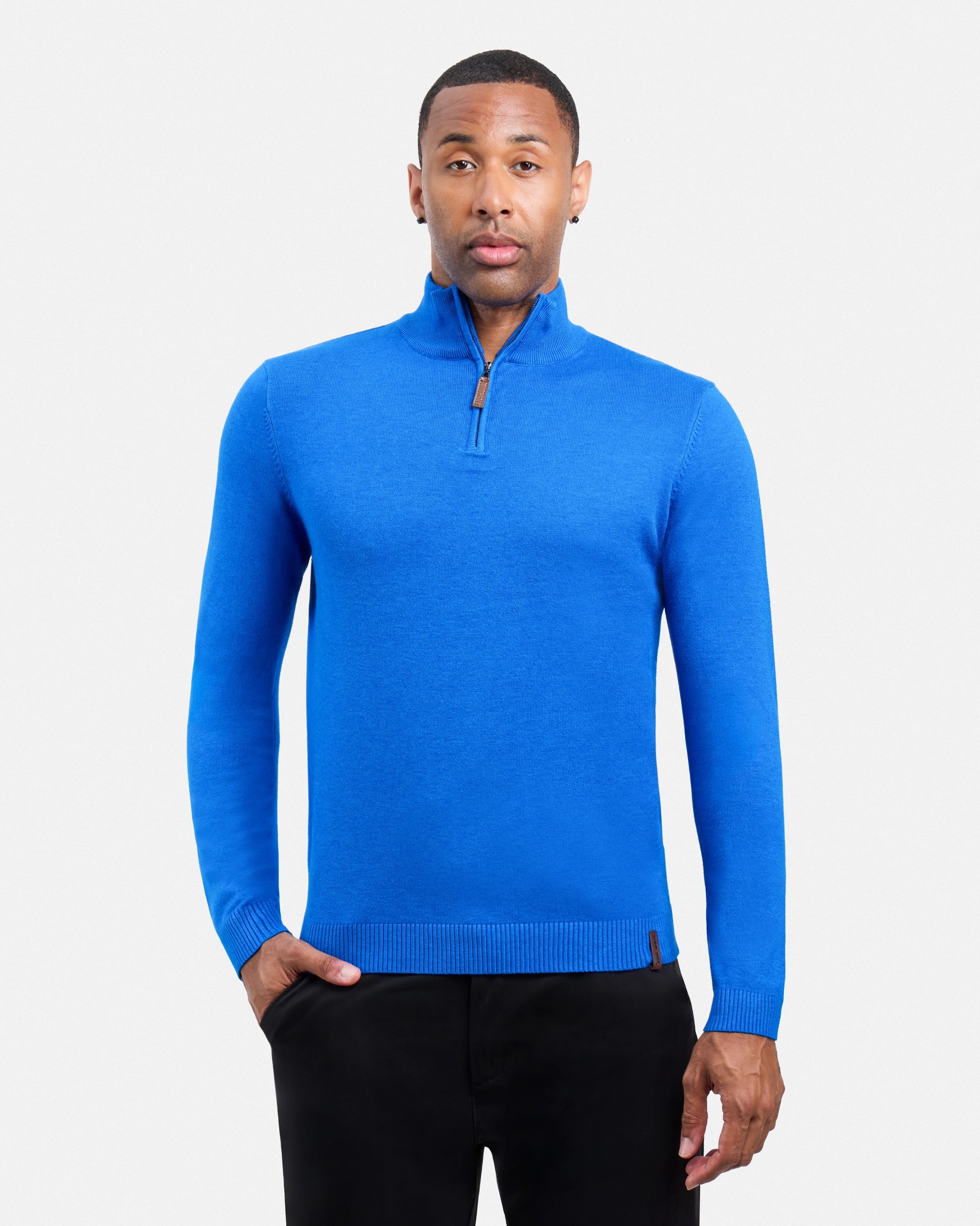 #SMW-34014 Quarter Zip Mock Neck Sweater-thumbmail-60
