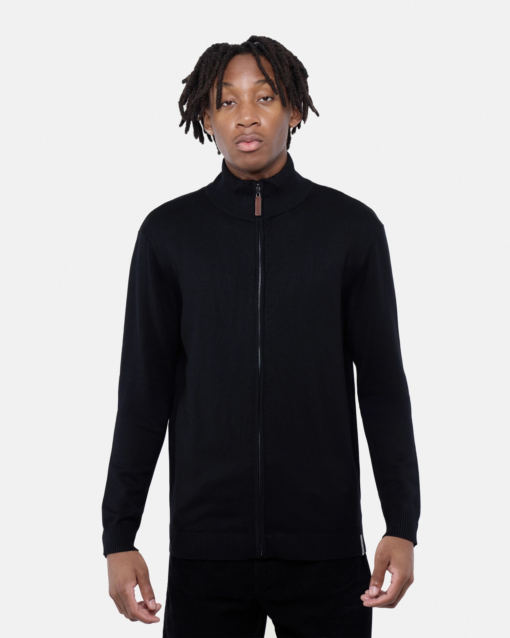 #SMW-34015 Full Zip Mock Neck Sweater