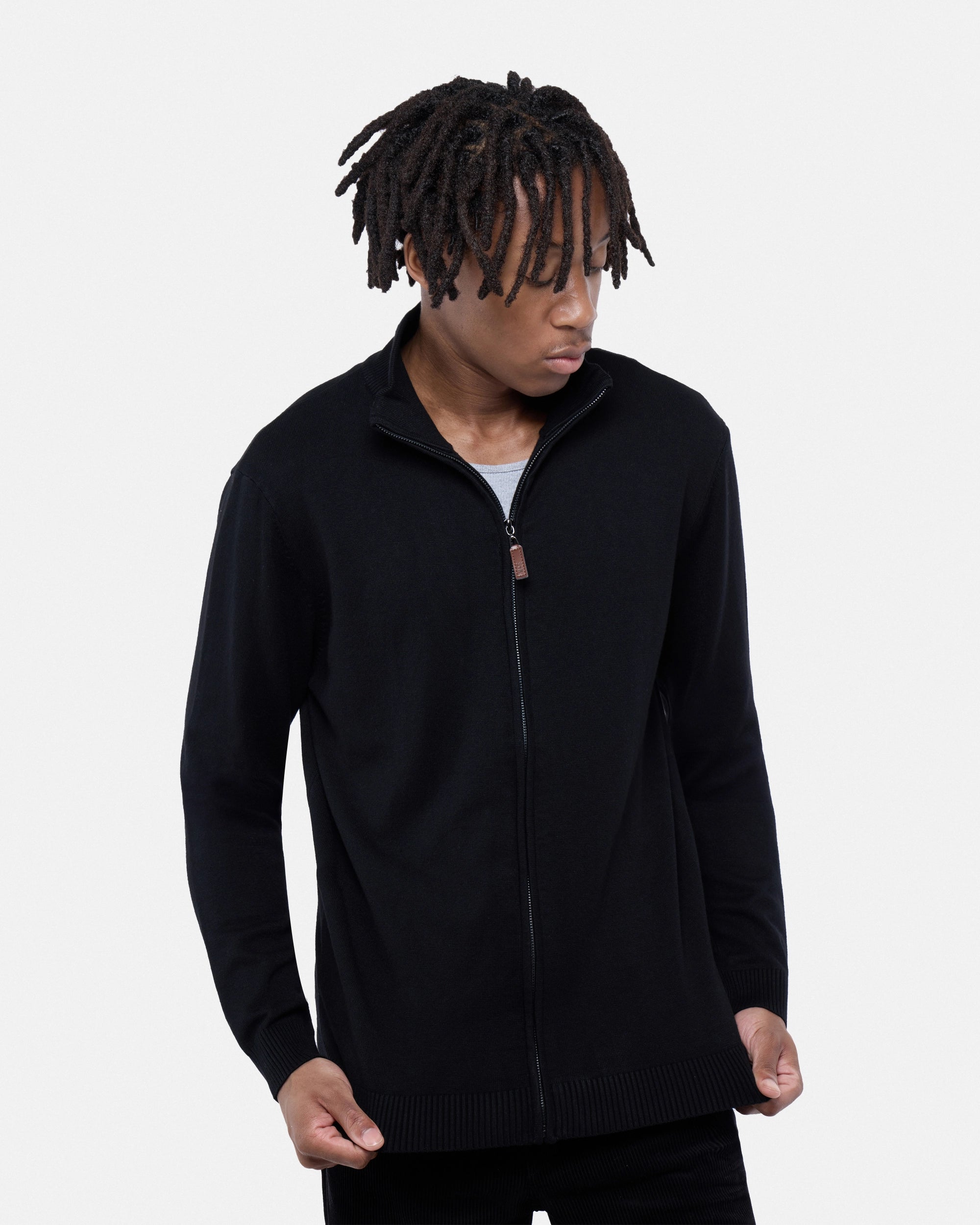 #SMW-34015 Full Zip Mock Neck Sweater-thumbmail-4