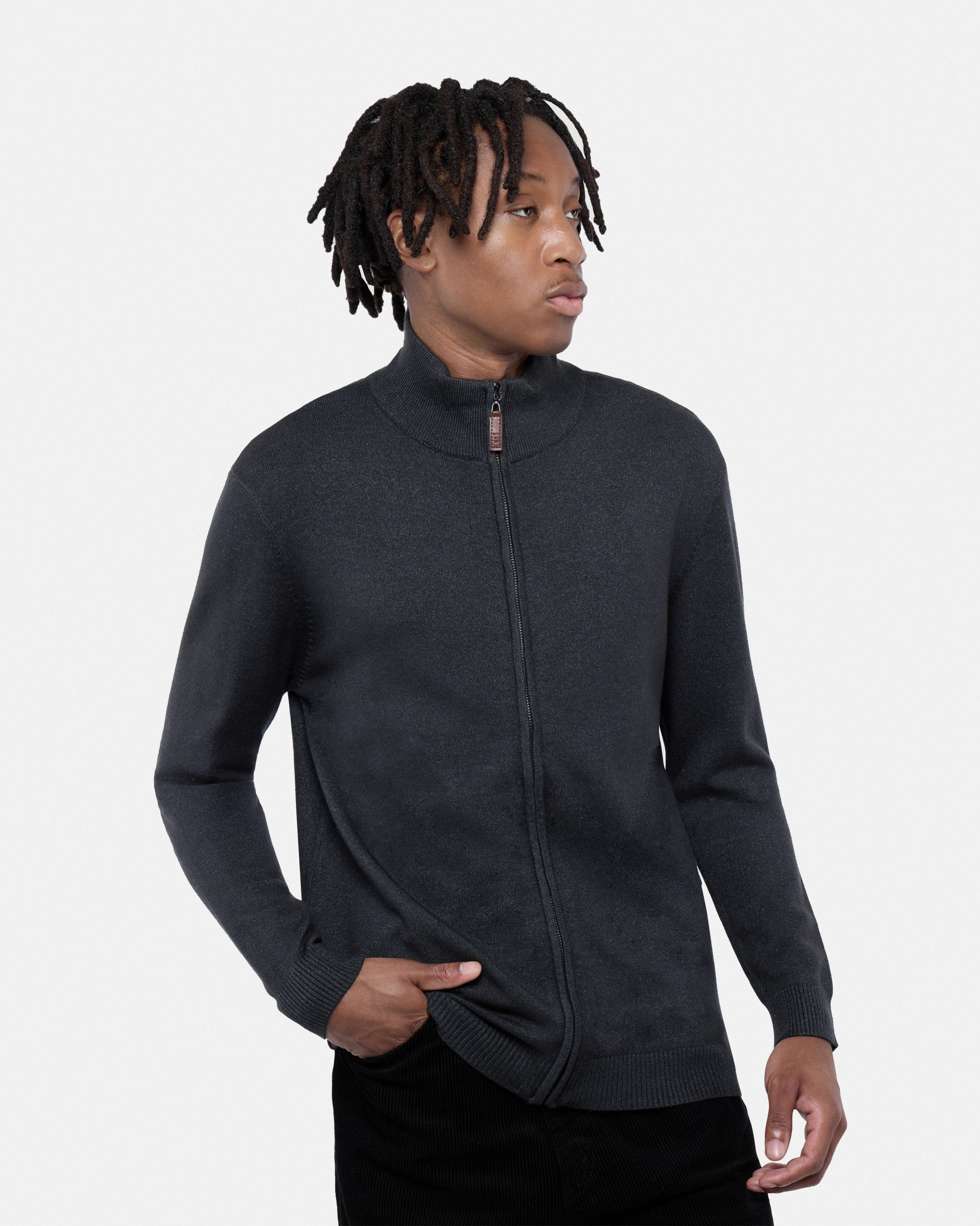 #SMW-34015 Full Zip Mock Neck Sweater-thumbmail-14