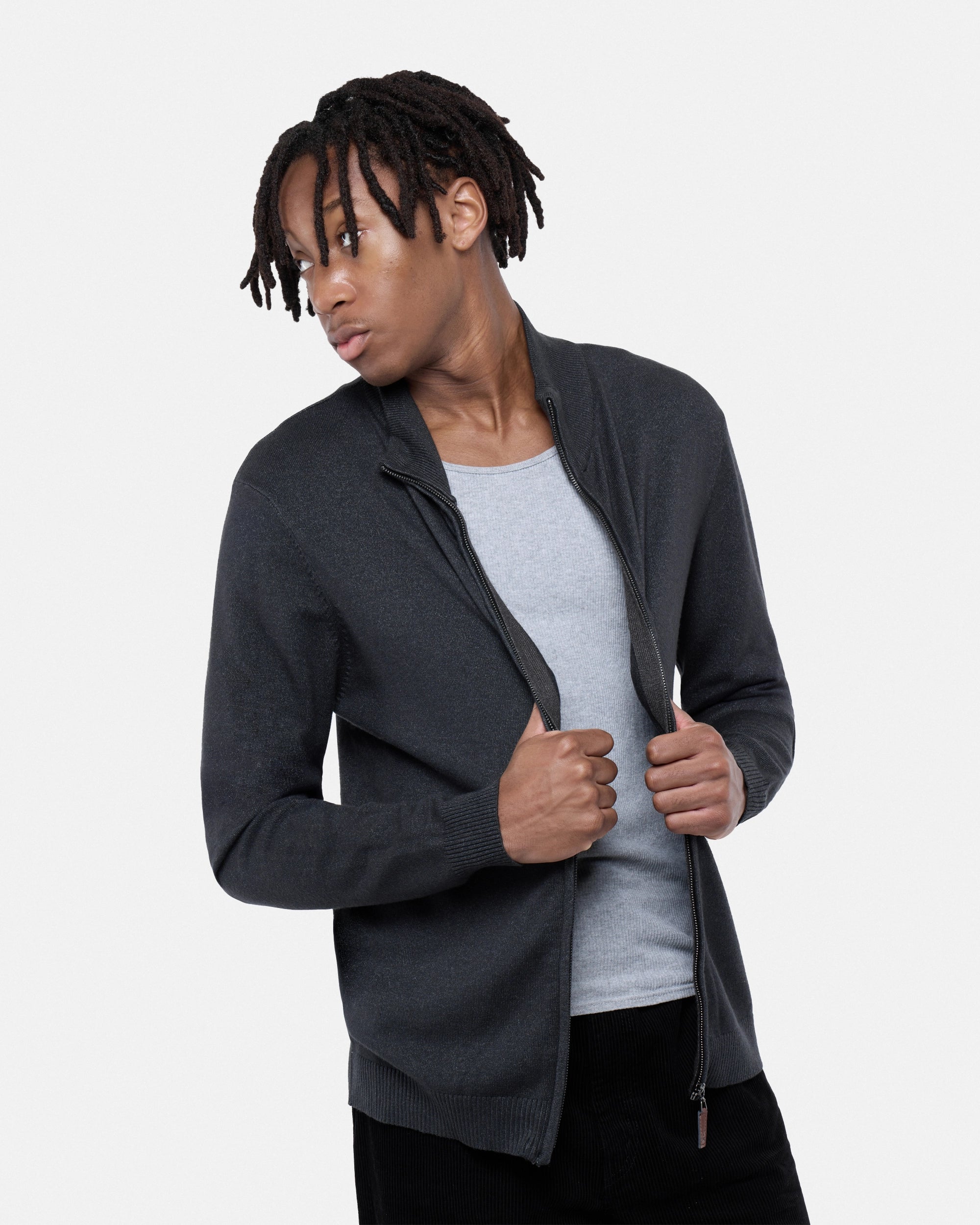 #SMW-34015 Full Zip Mock Neck Sweater-thumbmail-15