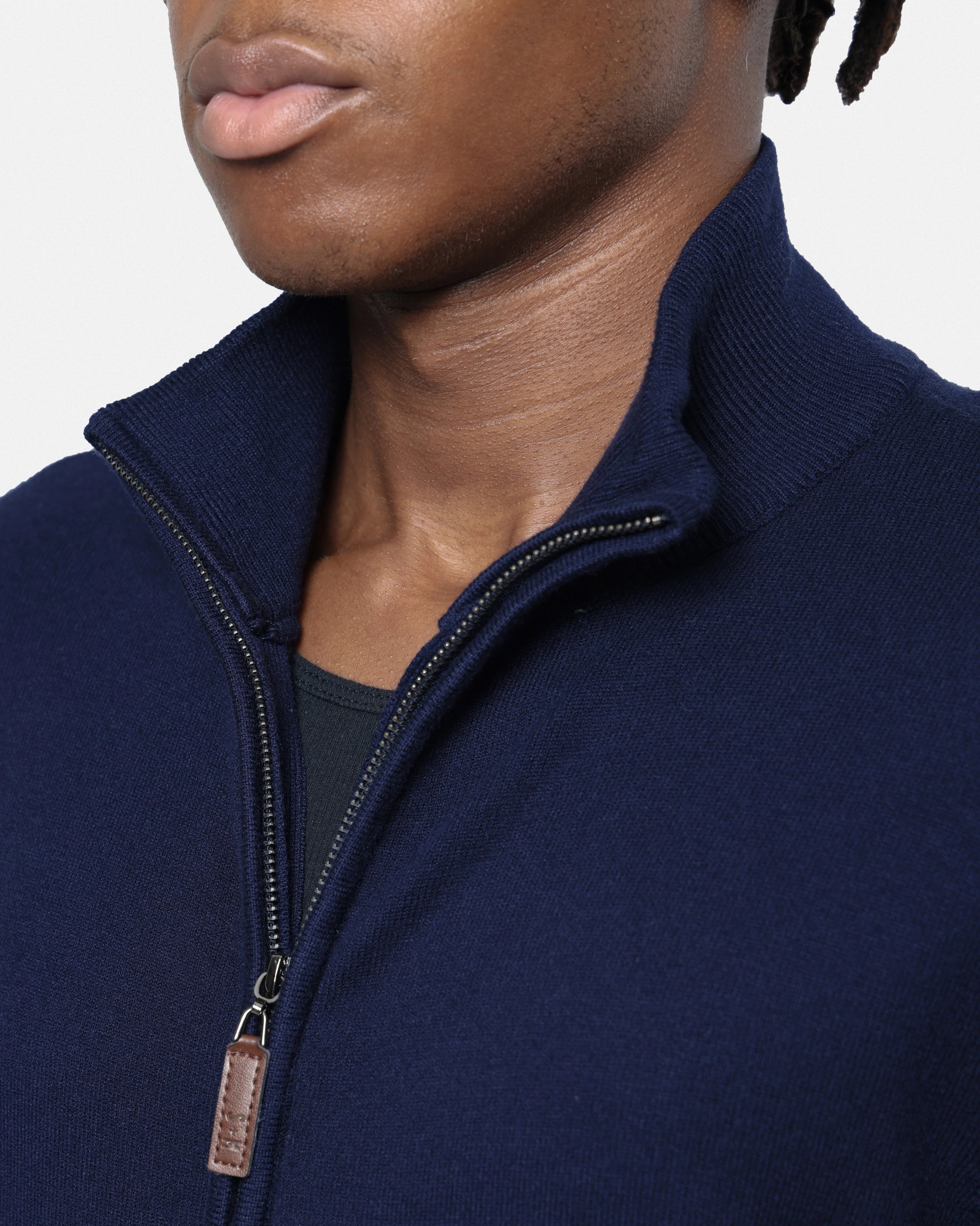 #SMW-34015 Full Zip Mock Neck Sweater-thumbmail-34