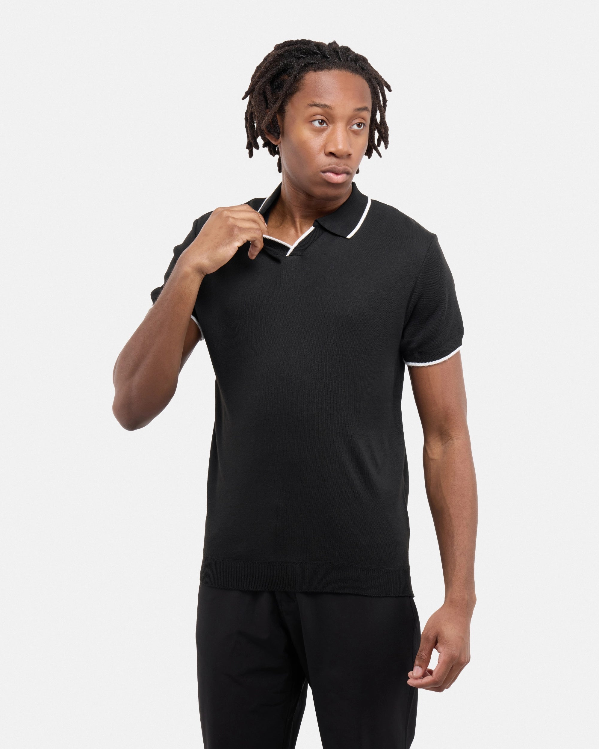 #SMW-34058 Johnny Collar Sweater Polo-thumbmail-3