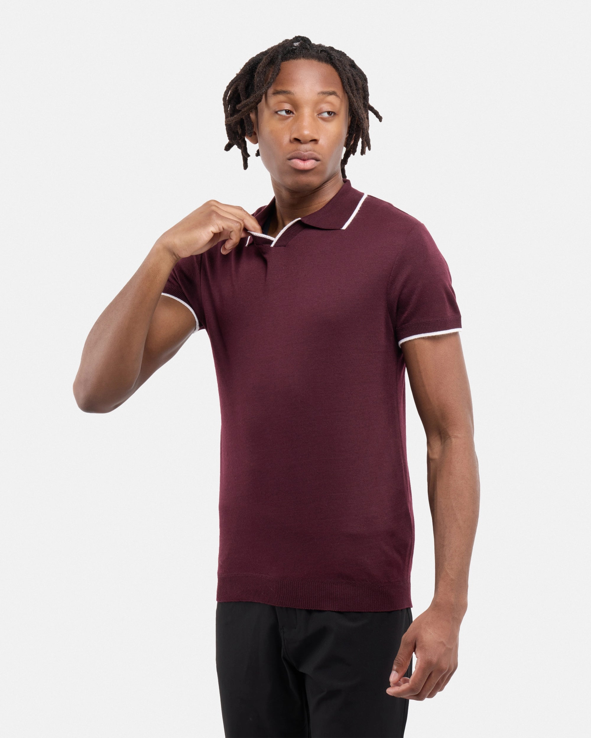 #SMW-34058 Johnny Collar Sweater Polo-thumbmail-35