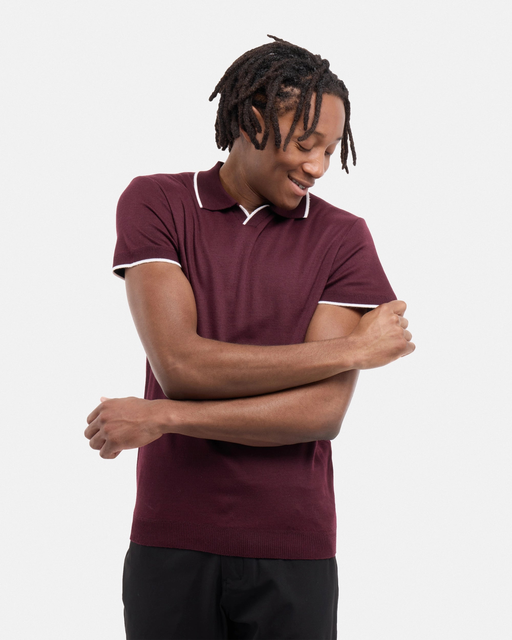 #SMW-34058 Johnny Collar Sweater Polo-thumbmail-36