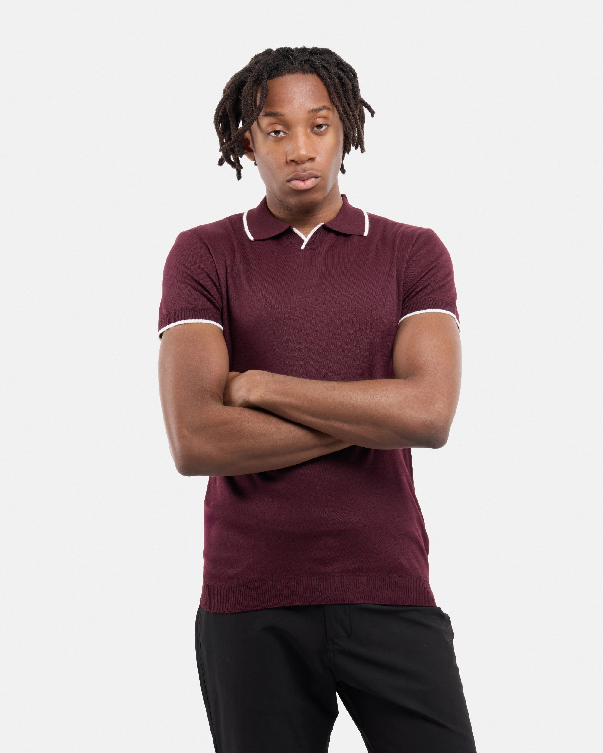 #SMW-34058 Johnny Collar Sweater Polo-thumbmail-37