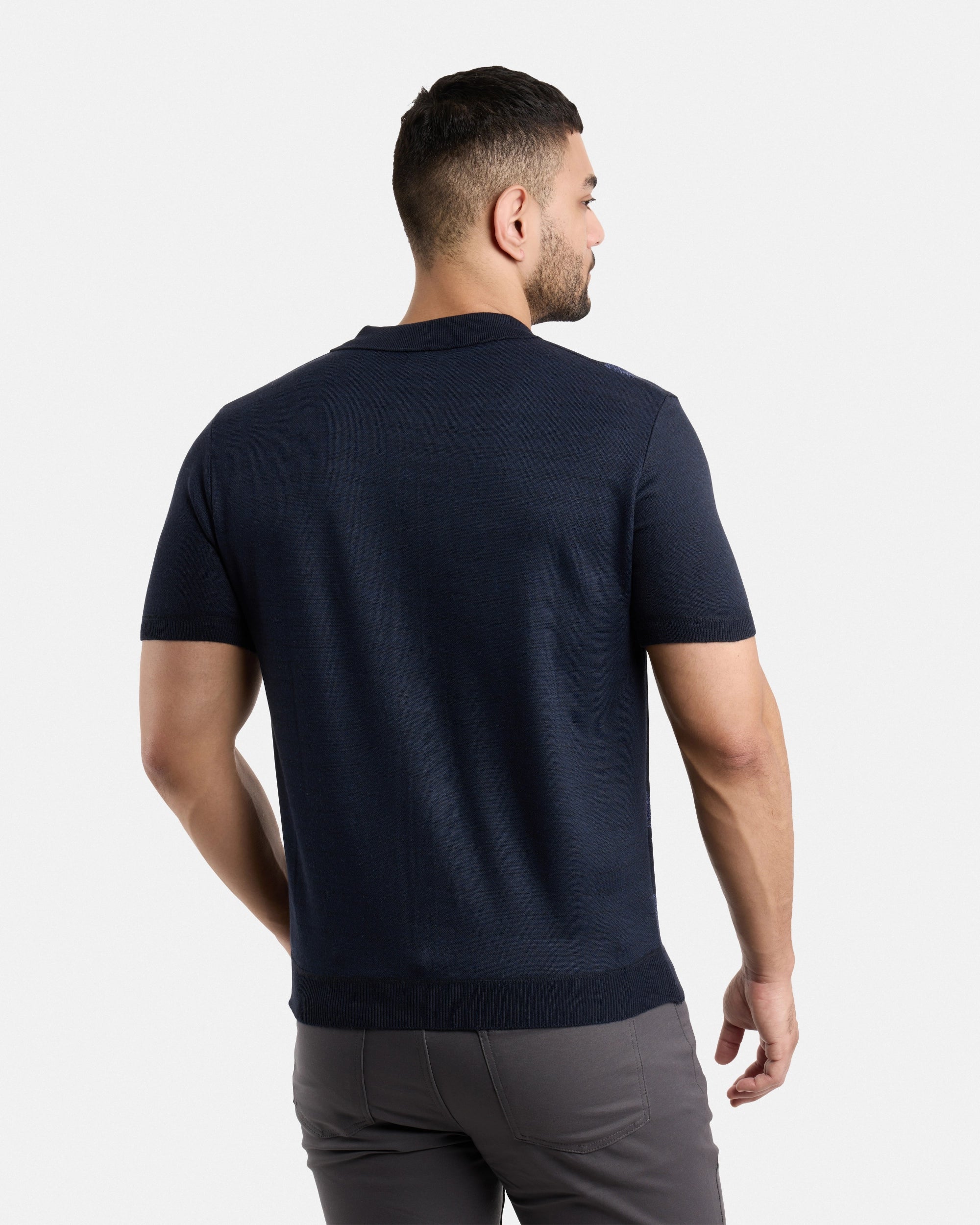 #SMW-34061 Button Up Short Sleeve Sweater Shirt-thumbmail-11