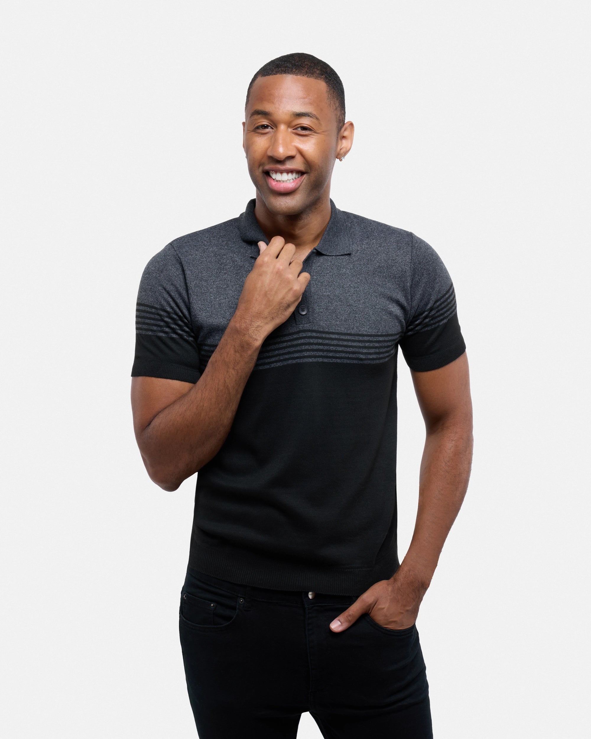 #SMW-34063 Colorblock Sweater Polo-thumbmail-4