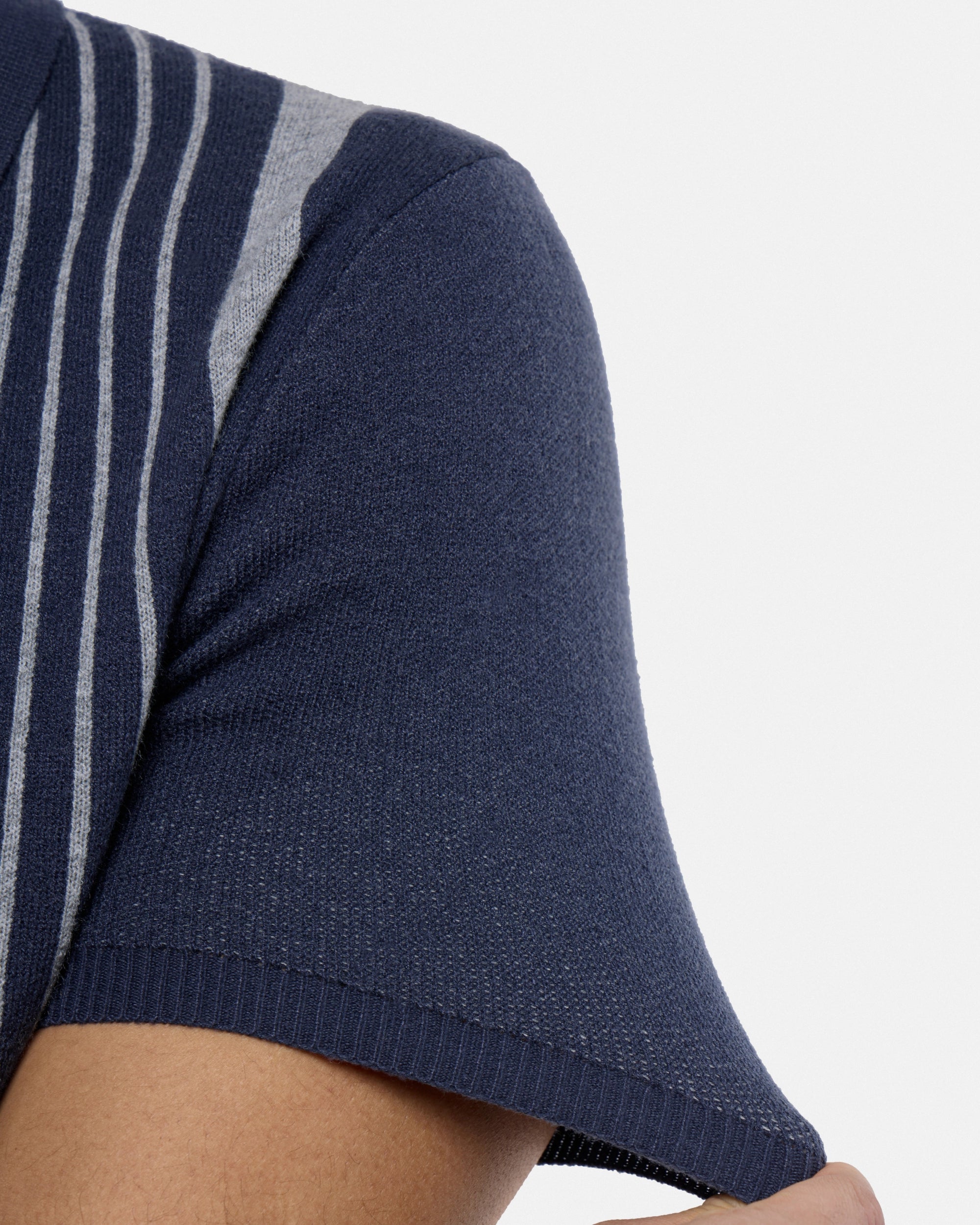 #SMW-34078 Stripe Button Down Sweater Polo-thumbmail-9