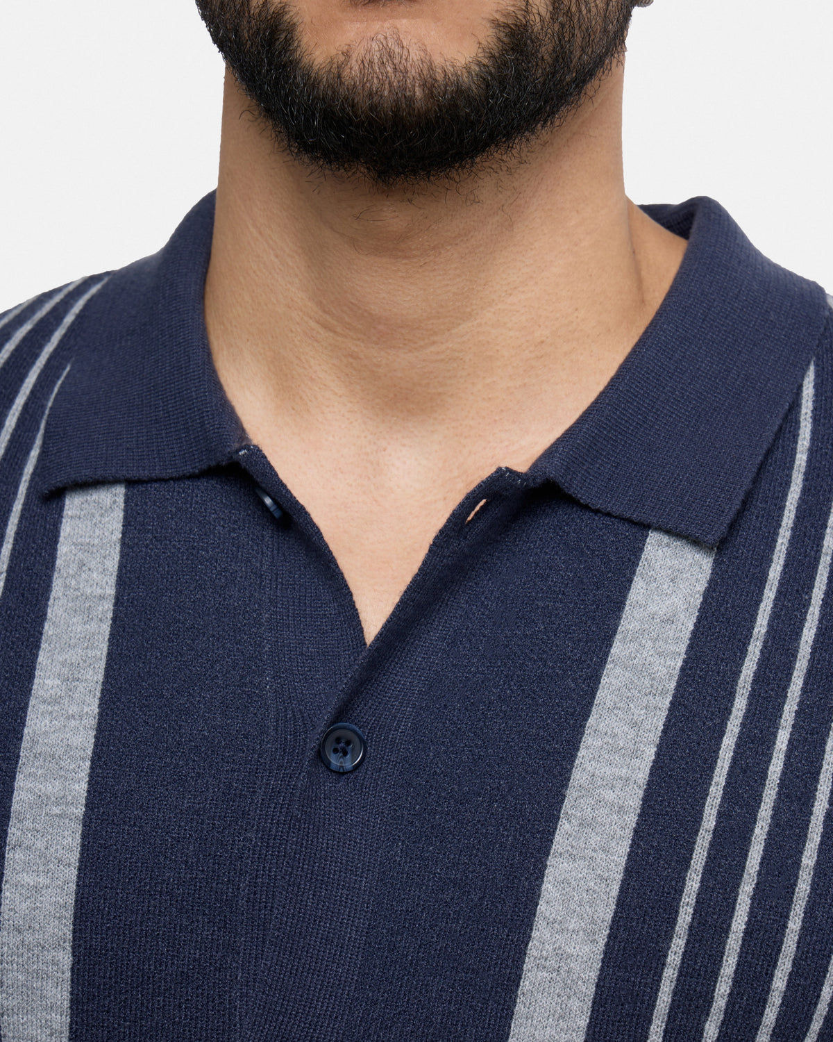 34078 #SMW-34078 Stripe Button Down Sweater Polo – X-RAY JEANS