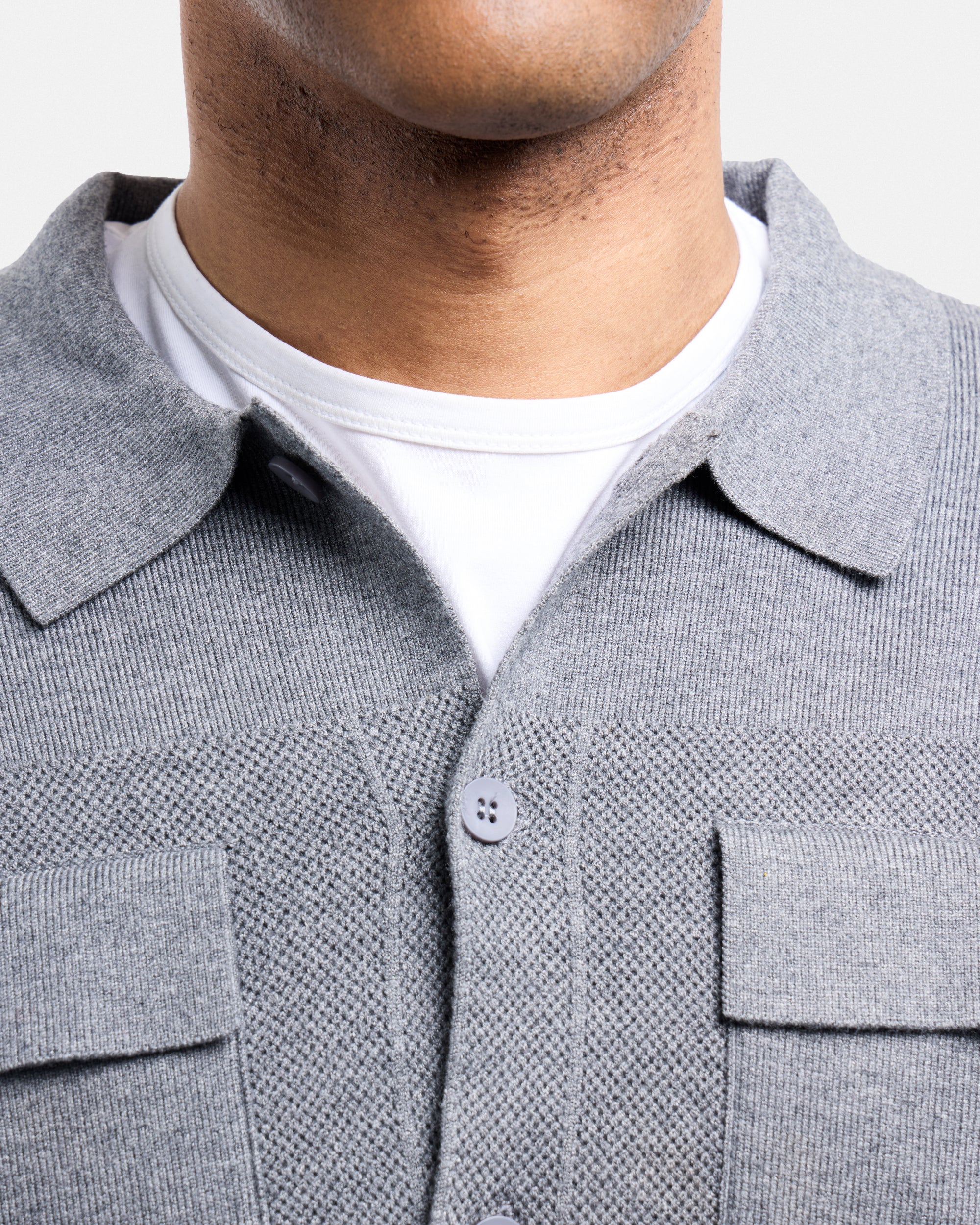 #SMW-34079 Pocketed Button Up Sweater Shirt-thumbmail-22