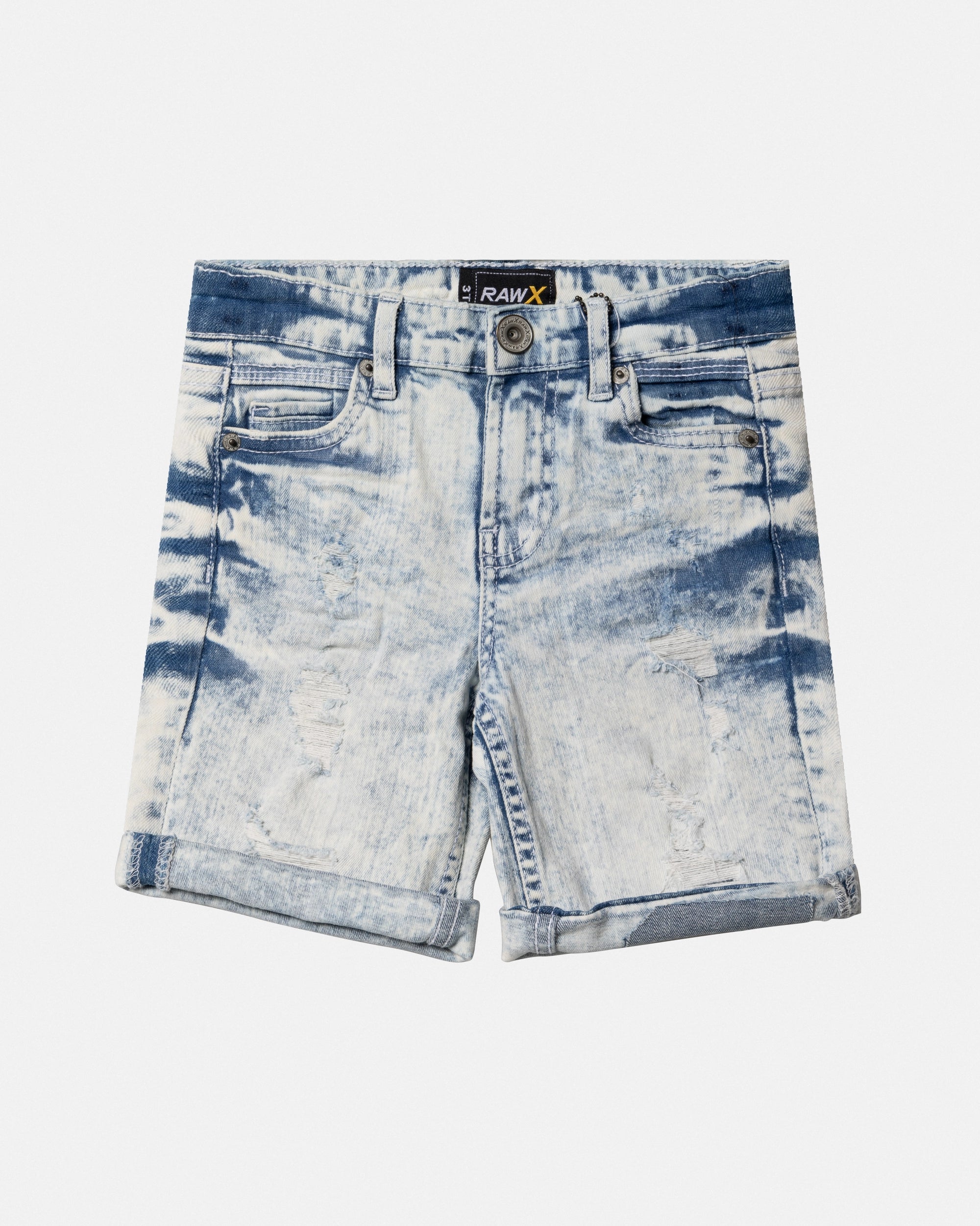 RAW X Baby Boy Toddlers 2 Pack of Fashion Rips Distressed Denim Cut Off Shorts-thumbmail-4