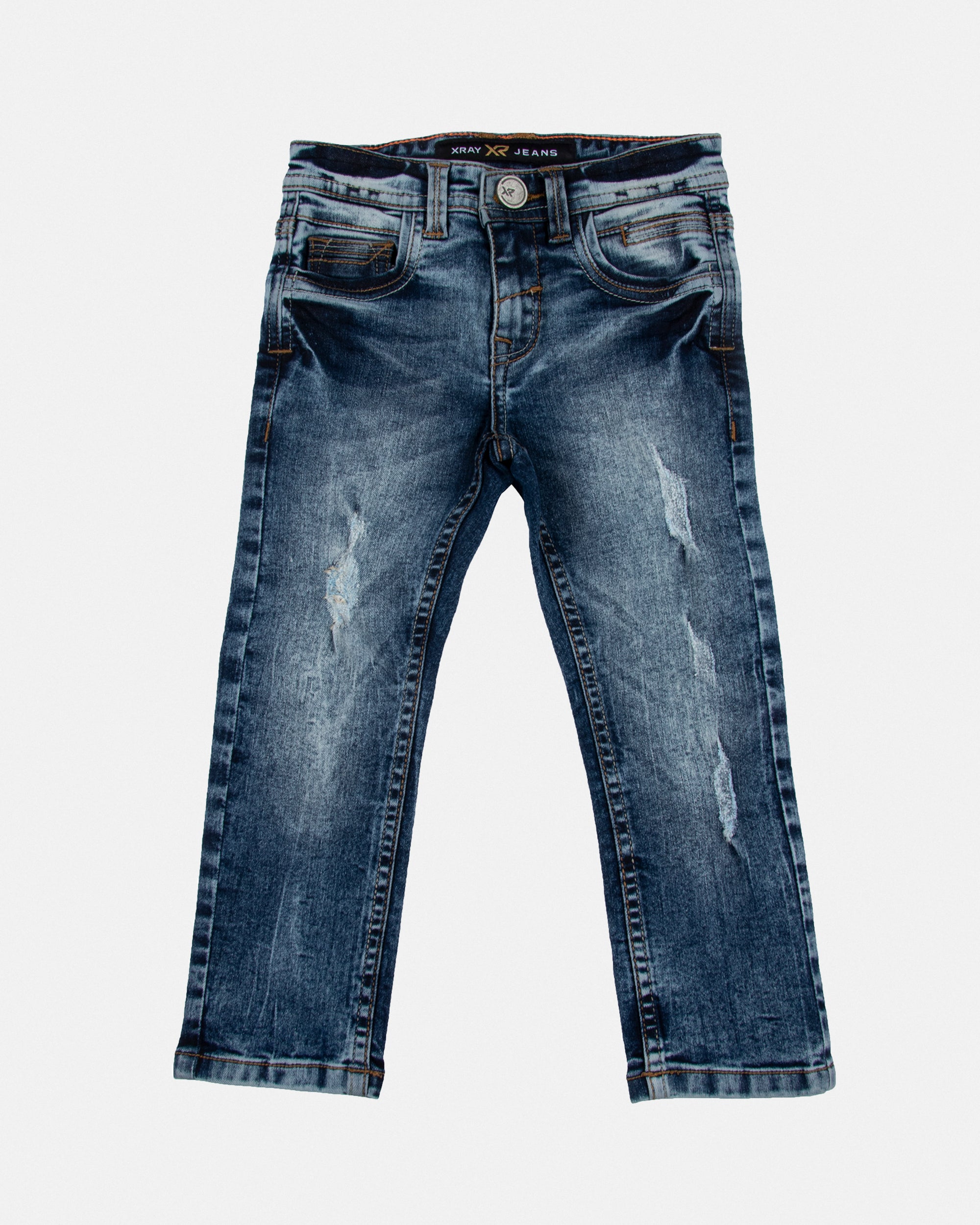 X RAY Toddler's Skinny Fit Rip & Repair Denim Pants